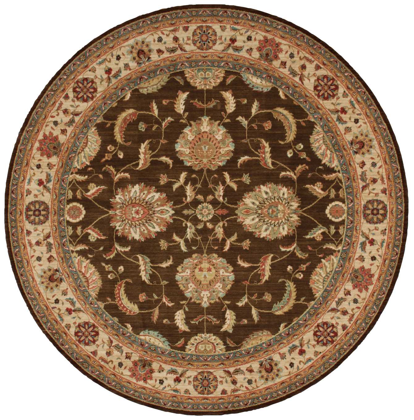 Nourison Living Treasures 7’10” x Round Brown Traditional Indoor Rug Rug Nourison