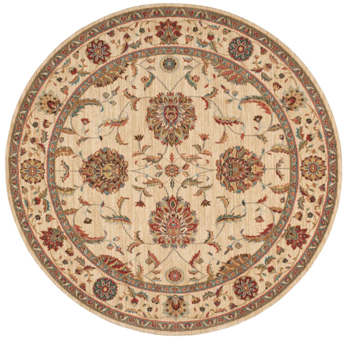 Nourison Living Treasures 7’10” x Round Ivory Traditional Indoor Rug Rug Nourison