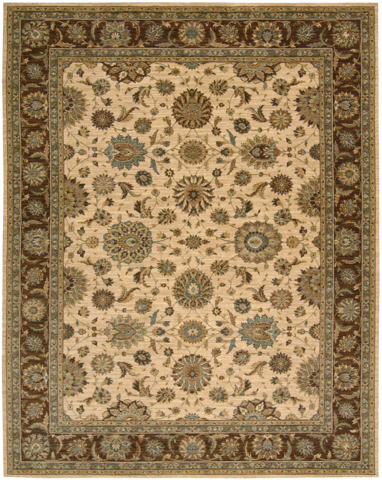 Nourison Living Treasures 7'6" x 9'6" Beige Traditional Indoor Rug Rug Nourison