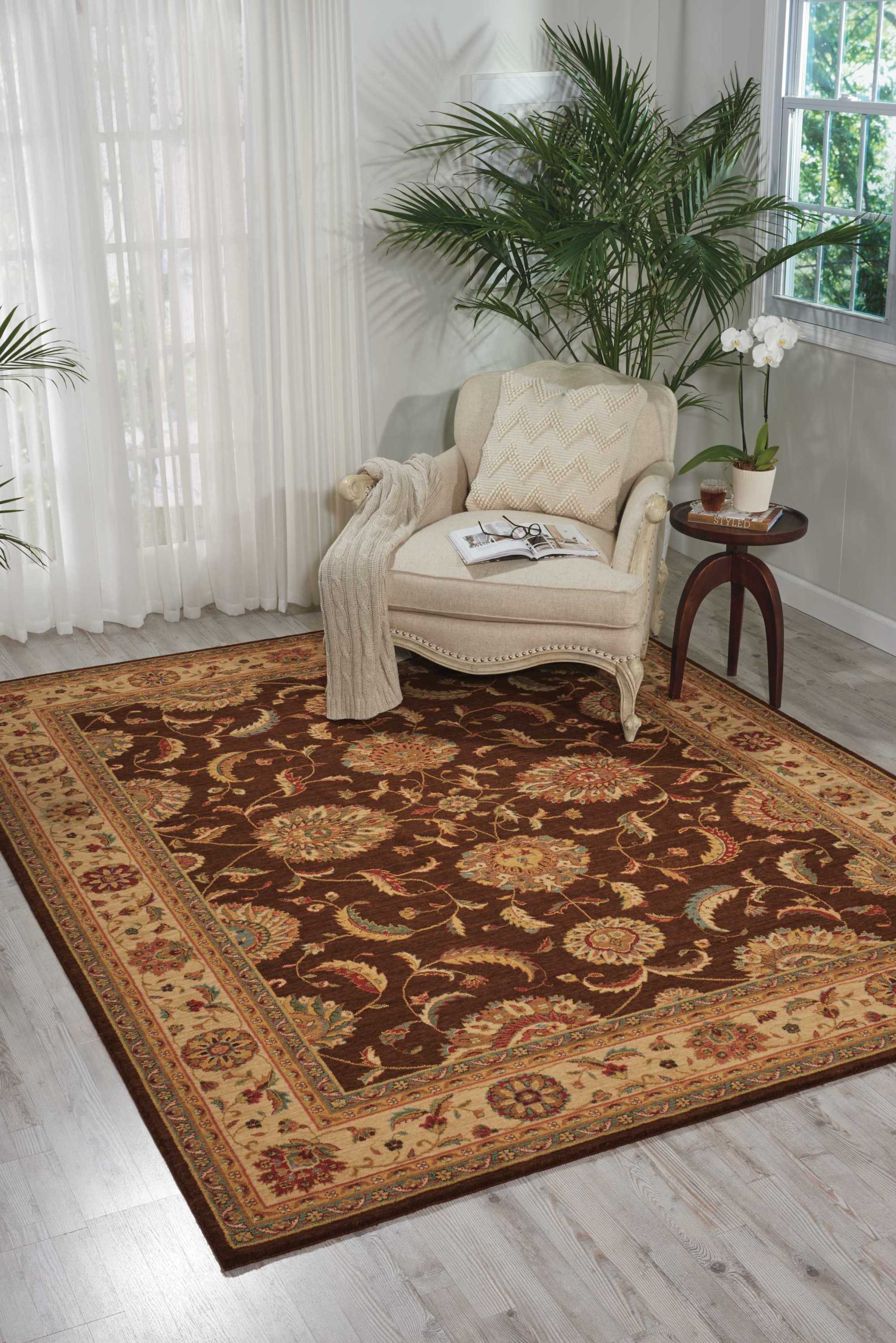 Nourison Living Treasures 7'6" x 9'6" Brown Traditional Indoor Rug Rug Nourison