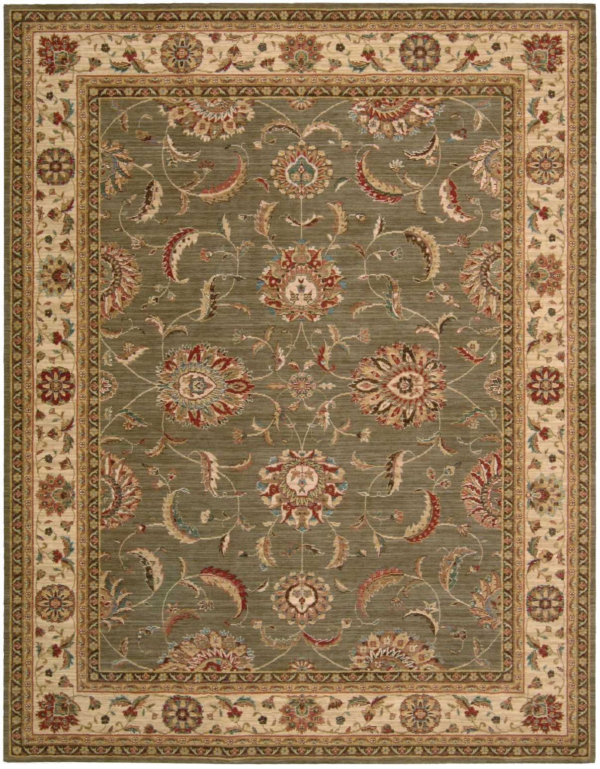 Nourison Living Treasures 7'6" x 9'6" Green Traditional Indoor Rug Rug Nourison