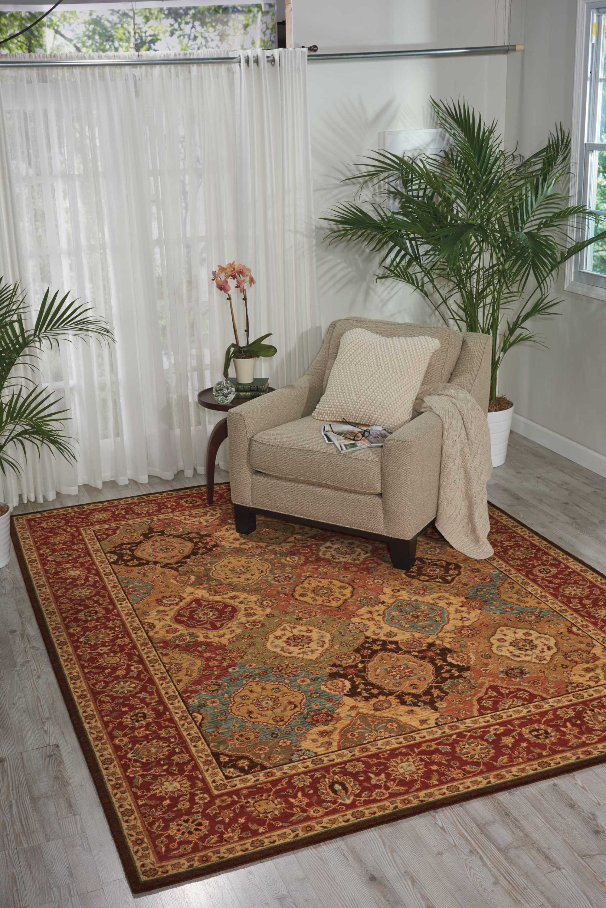 Nourison Living Treasures 7'6" x 9'6" Multicolor Traditional Indoor Rug Rug Nourison