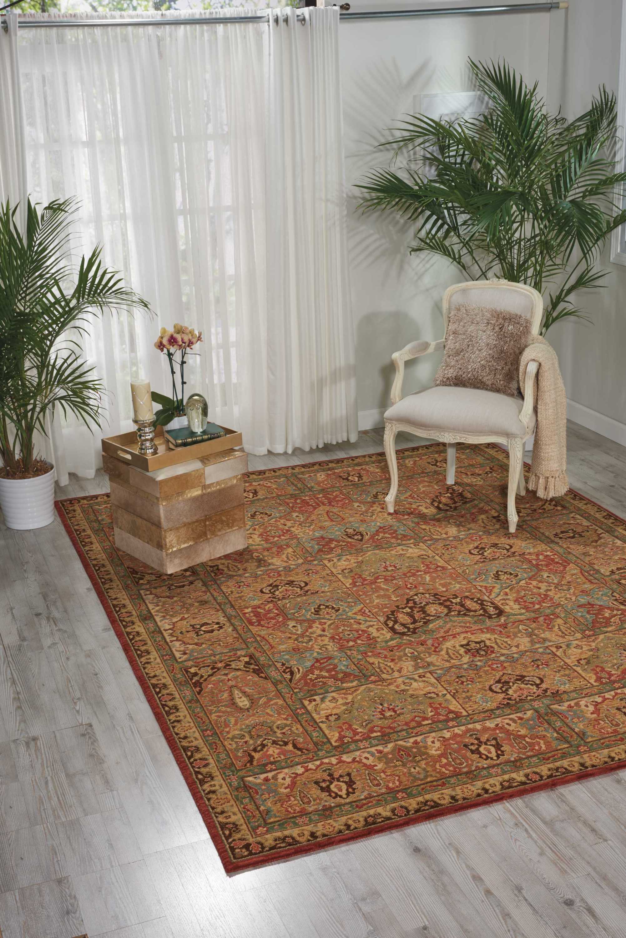 Nourison Living Treasures 7'6" x 9'6" Multicolor Traditional Indoor Rug Rug Nourison
