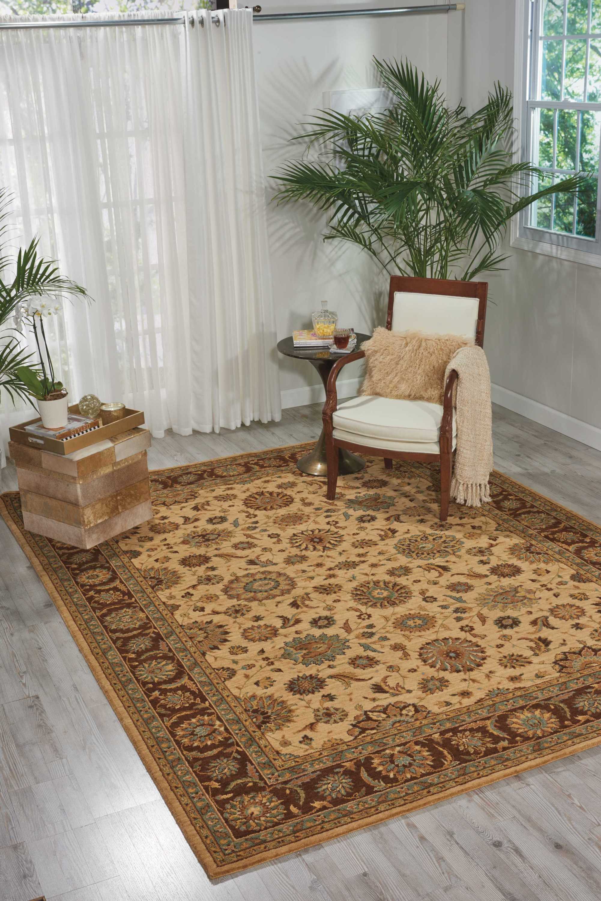 Nourison Living Treasures 9'9" x 13'9" Beige Traditional Indoor Rug Rug Nourison