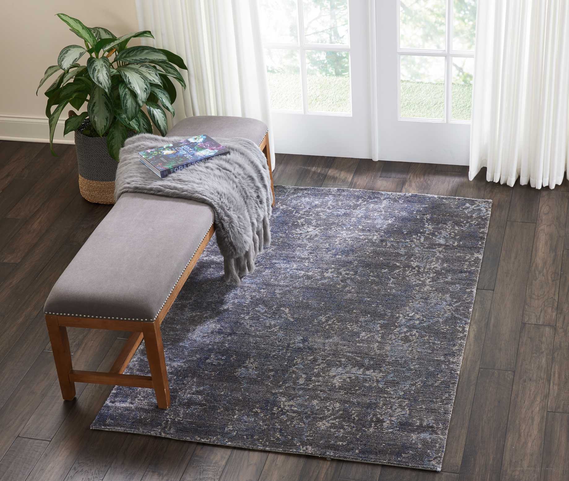 Nourison Lucent 3'9" x 5'9" Coal Vintage Indoor Rug Rug Nourison