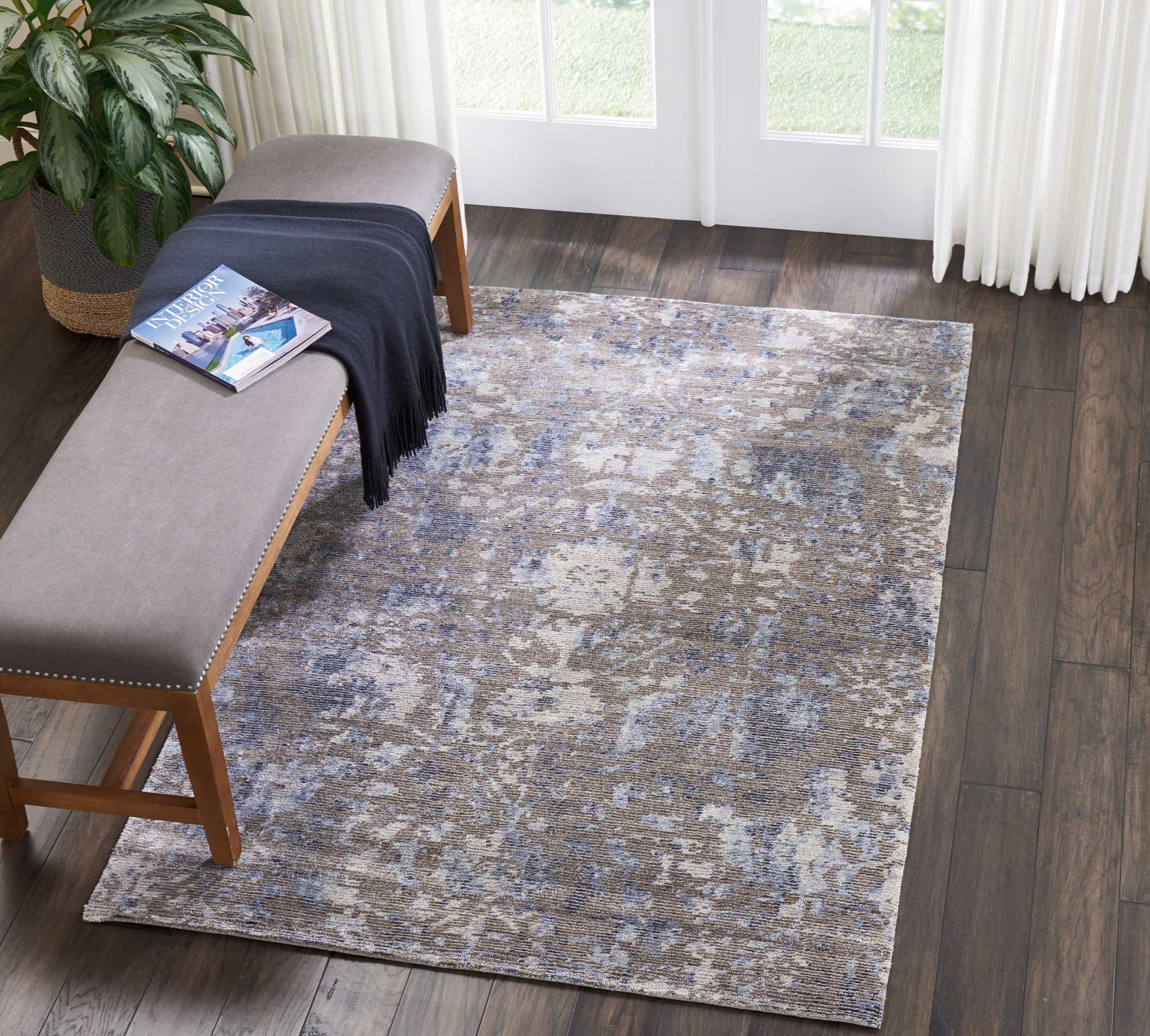Nourison Lucent 3'9" x 5'9" Dove Vintage Indoor Rug Rug Nourison