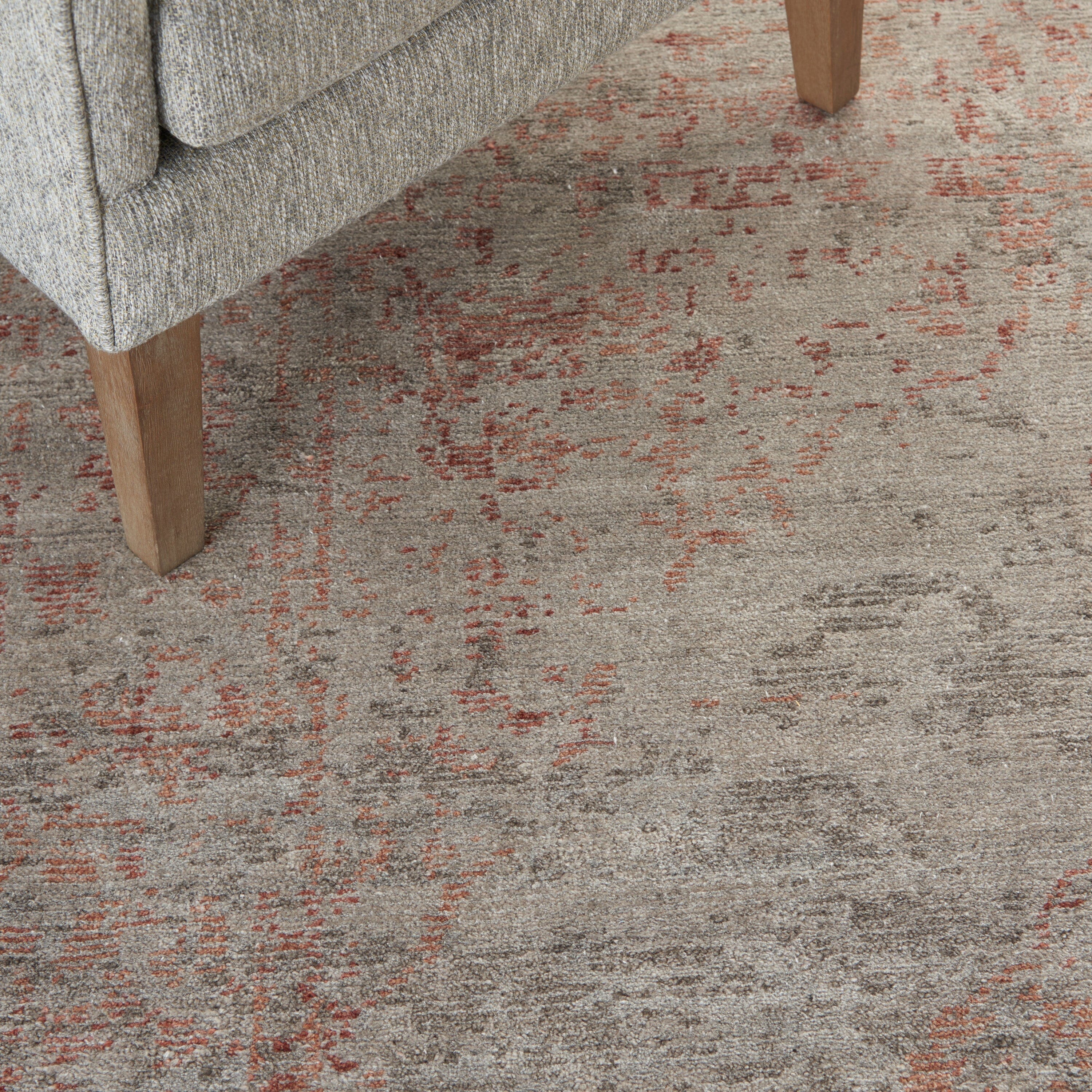 Nourison Lucent 3'9" x 5'9" Silver/Red Vintage Indoor Rug Rug Nourison