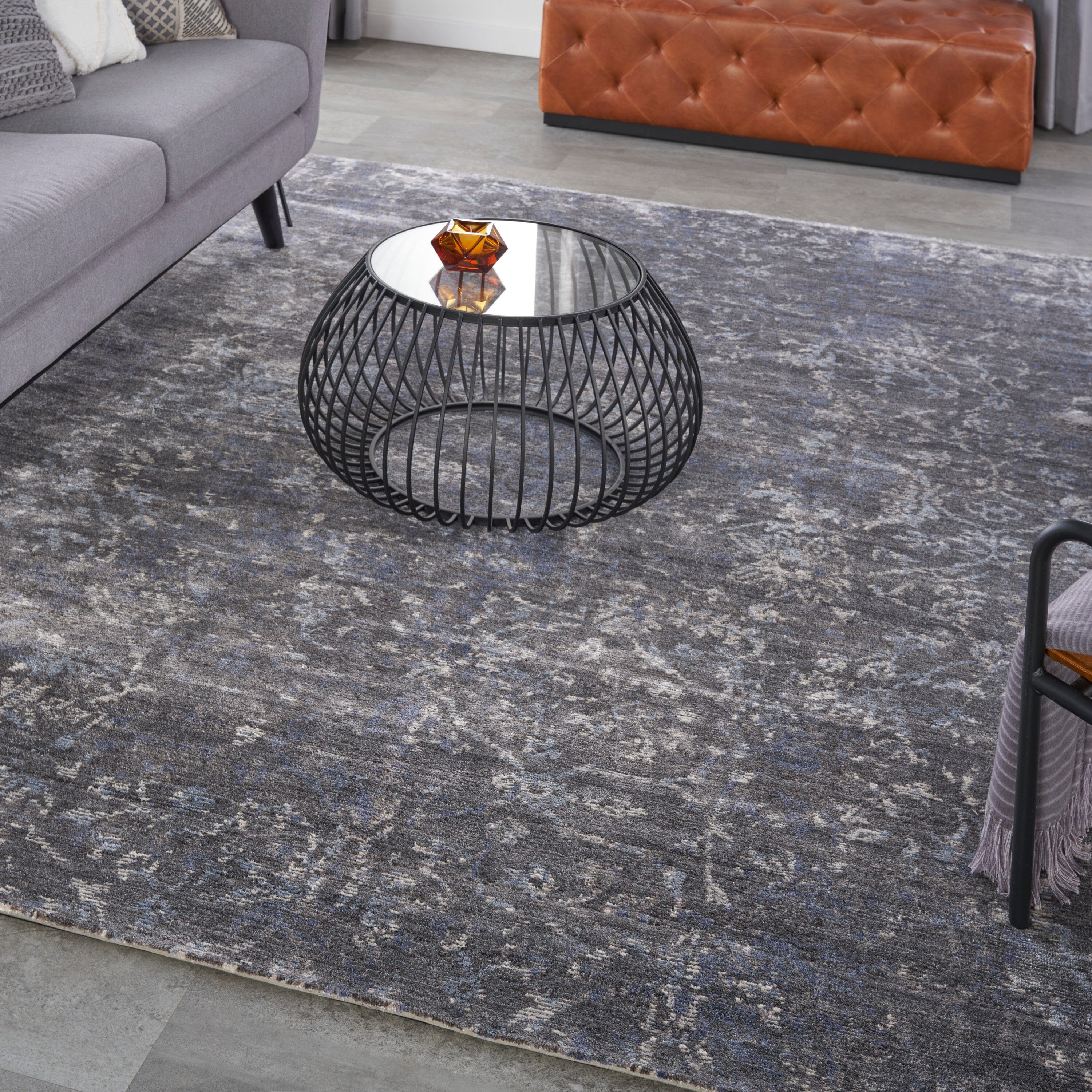 Nourison Lucent 7'9" x 9'9" Coal Vintage Indoor Rug Rug Nourison