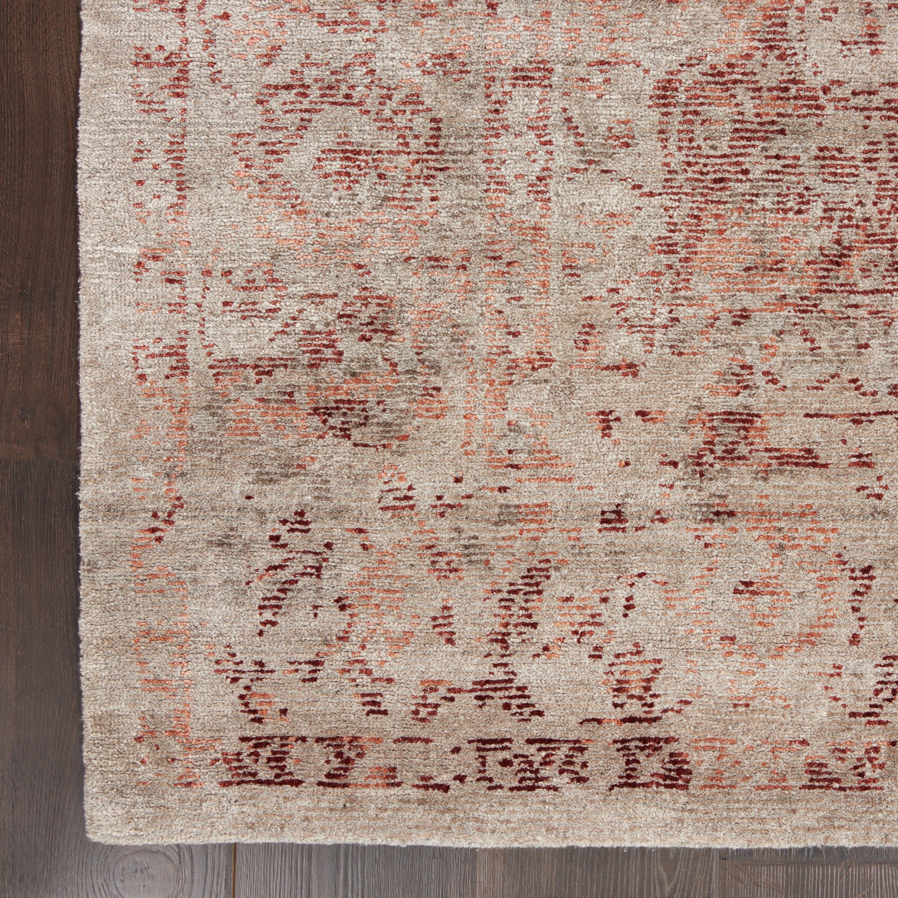 Nourison Lucent 7'9" x 9'9" Silver/Red Vintage Indoor Rug Rug Nourison