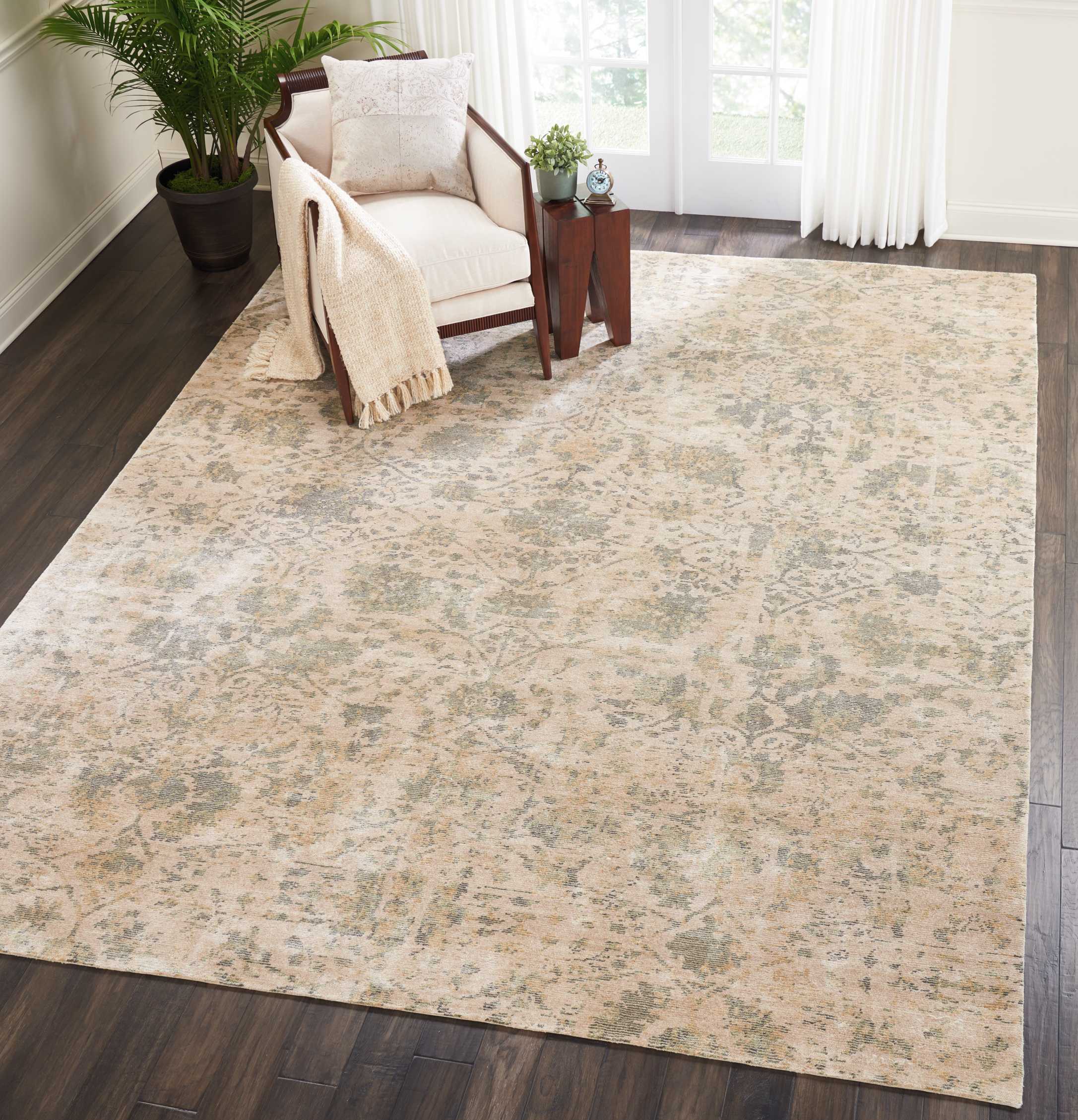 Nourison Lucent 9'9" x 13'9" Pearl Vintage Indoor Rug Rug Nourison