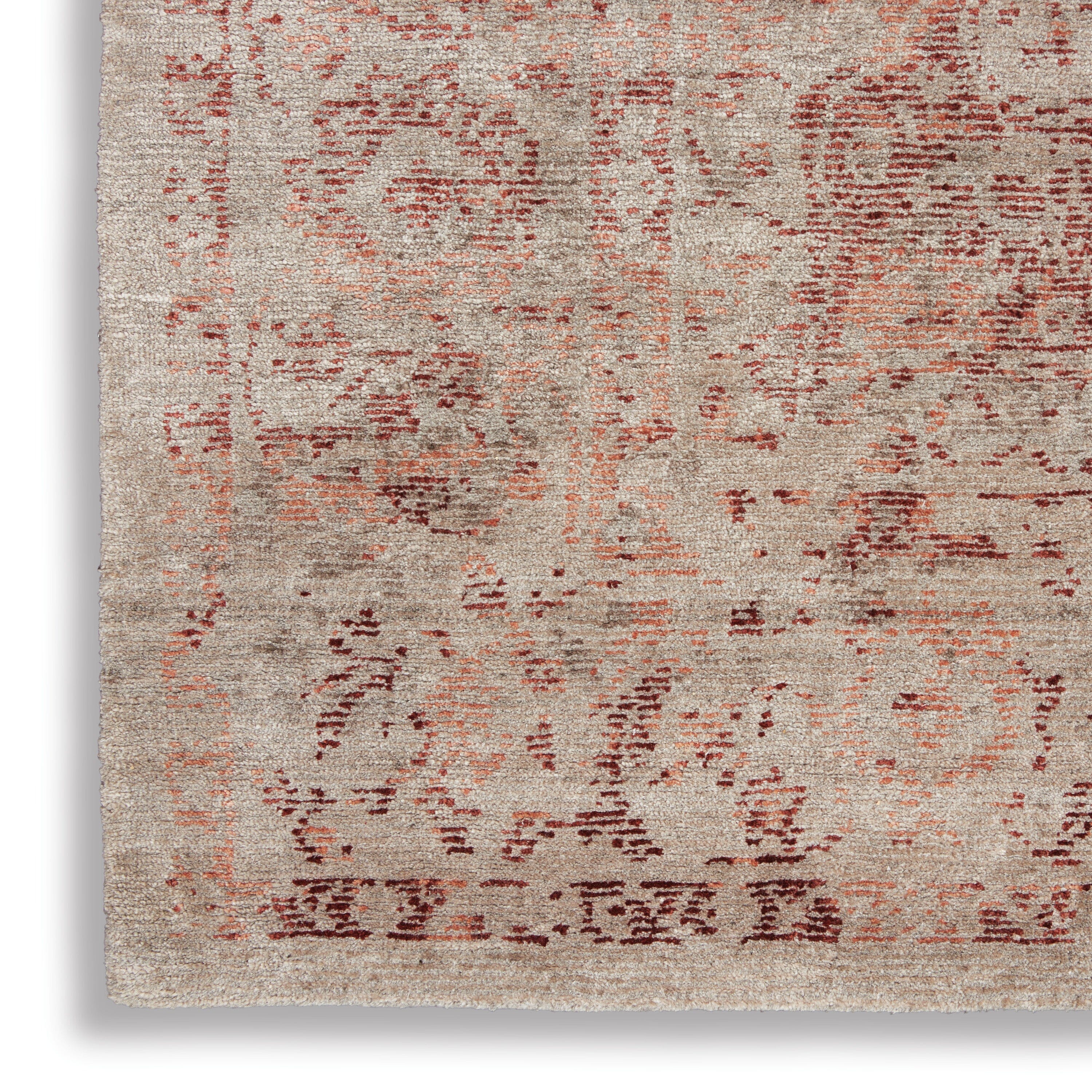 Nourison Lucent 9'9" x 13'9" Silver/Red Vintage Indoor Rug Rug Nourison