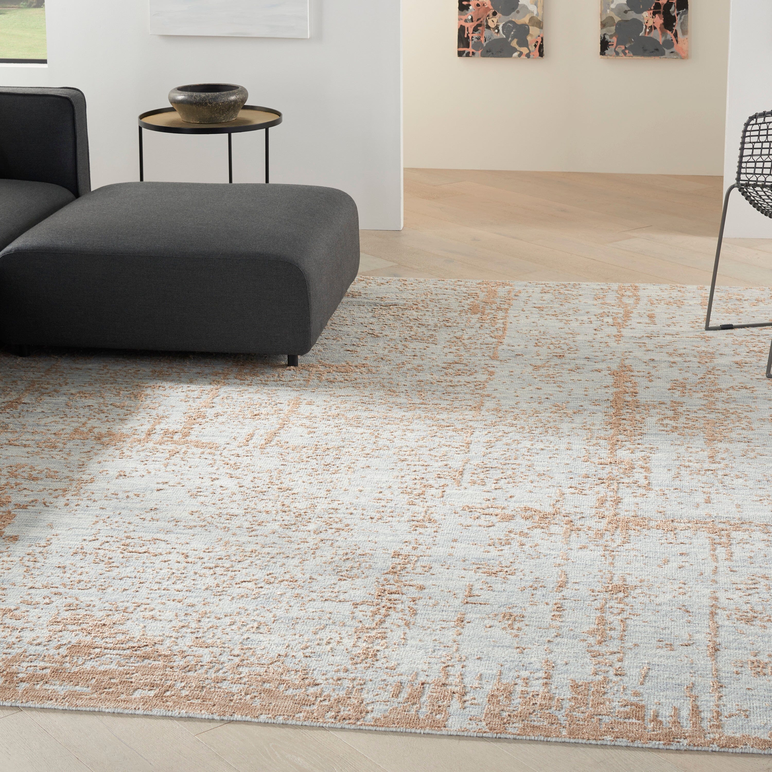 Nourison Luna 7'9" x 9'9" Blue Mocha Modern Indoor Rug Rug Nourison