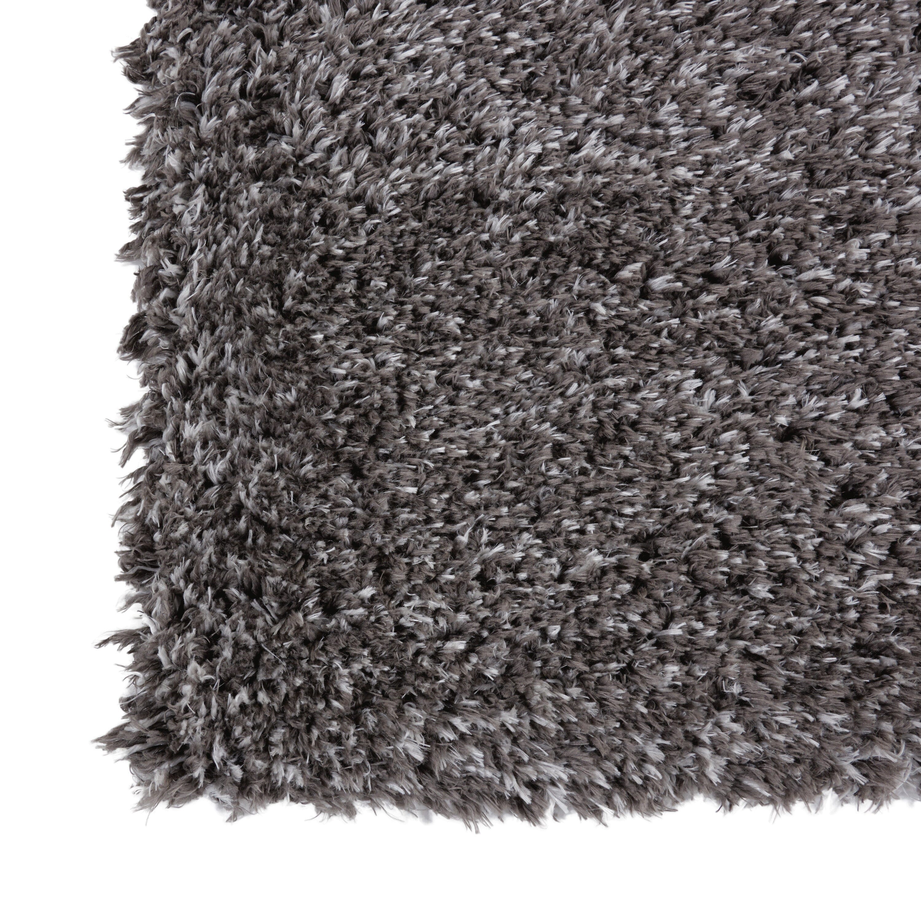 Nourison Luxe Shag 4' x 6' Charcoal Shag Indoor Rug Rug Nourison