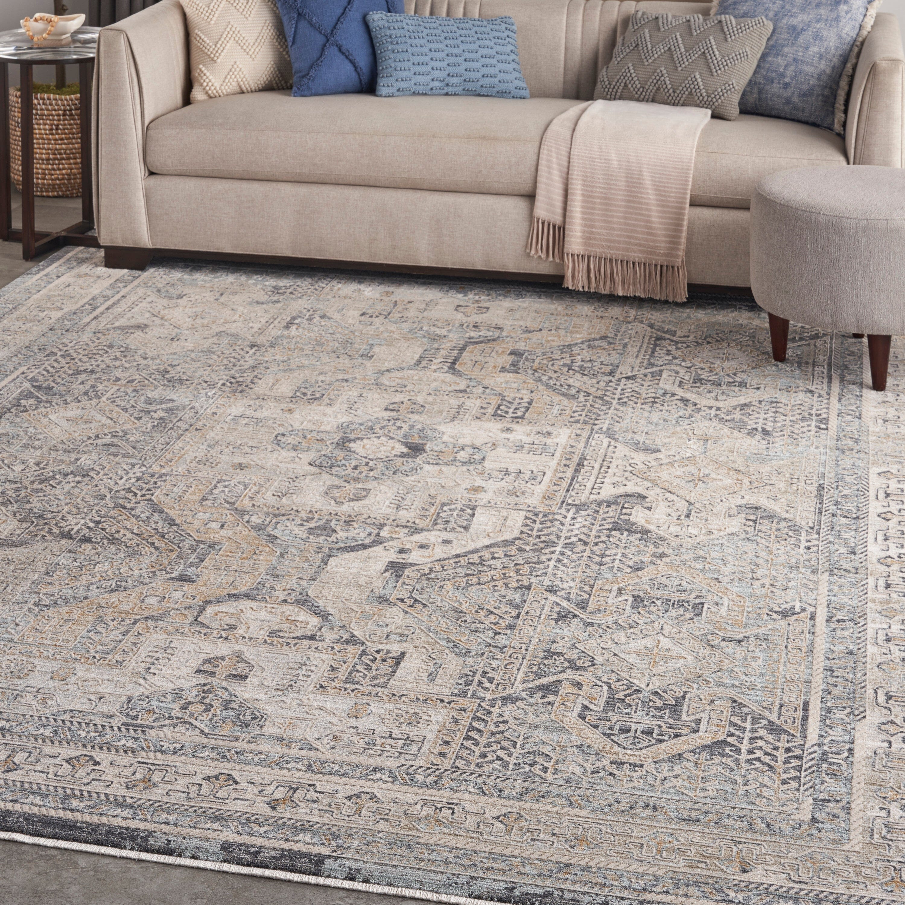 Nourison Lynx 12' x 15'9" Ivory Charcoal Vintage Indoor Rug Rug Nourison