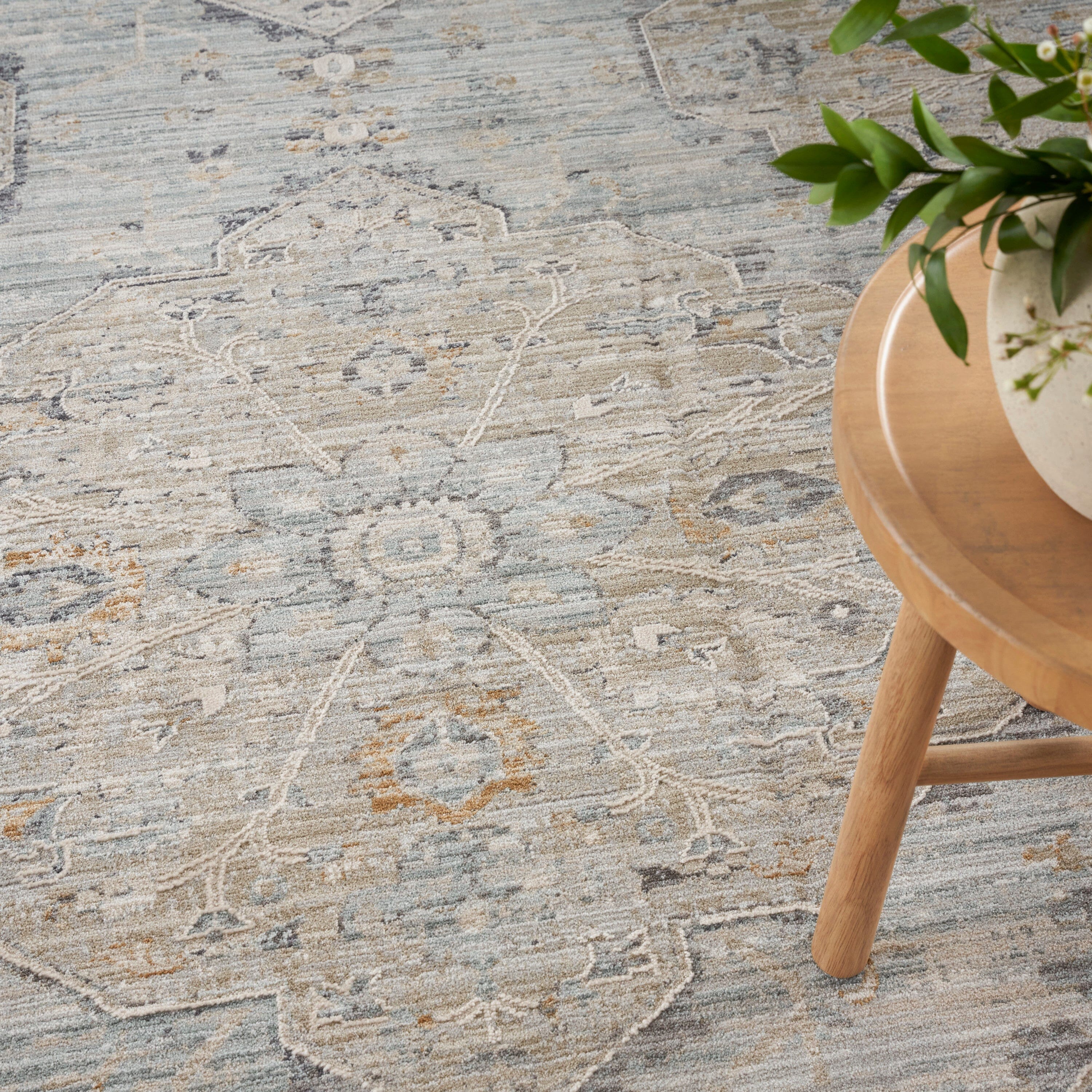 Nourison Lynx 12' x 15'9" Light Blue Vintage Indoor Rug Rug Nourison