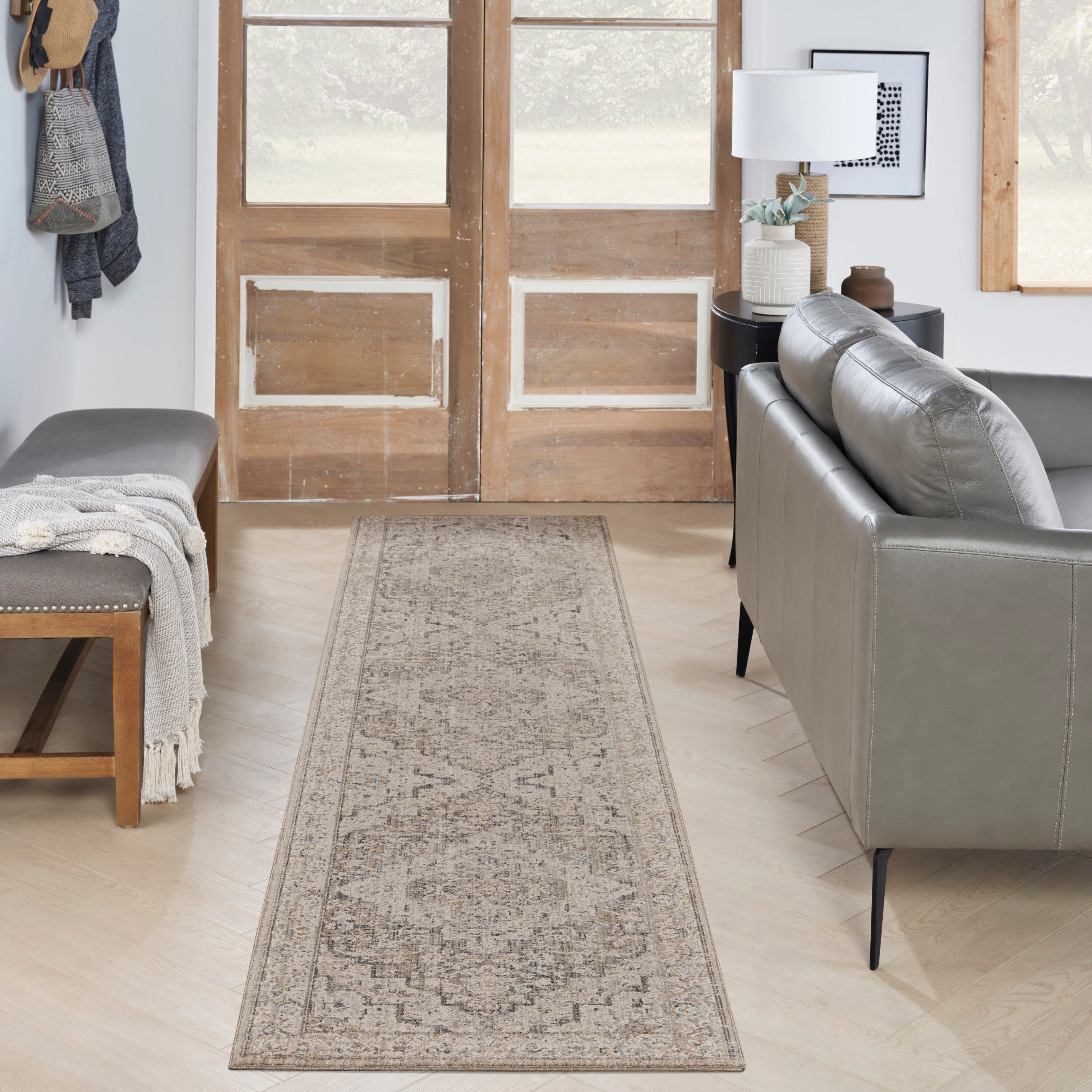 Nourison Lynx 2'3" x 8' Ivory Taupe Vintage Indoor Rug Rug Nourison