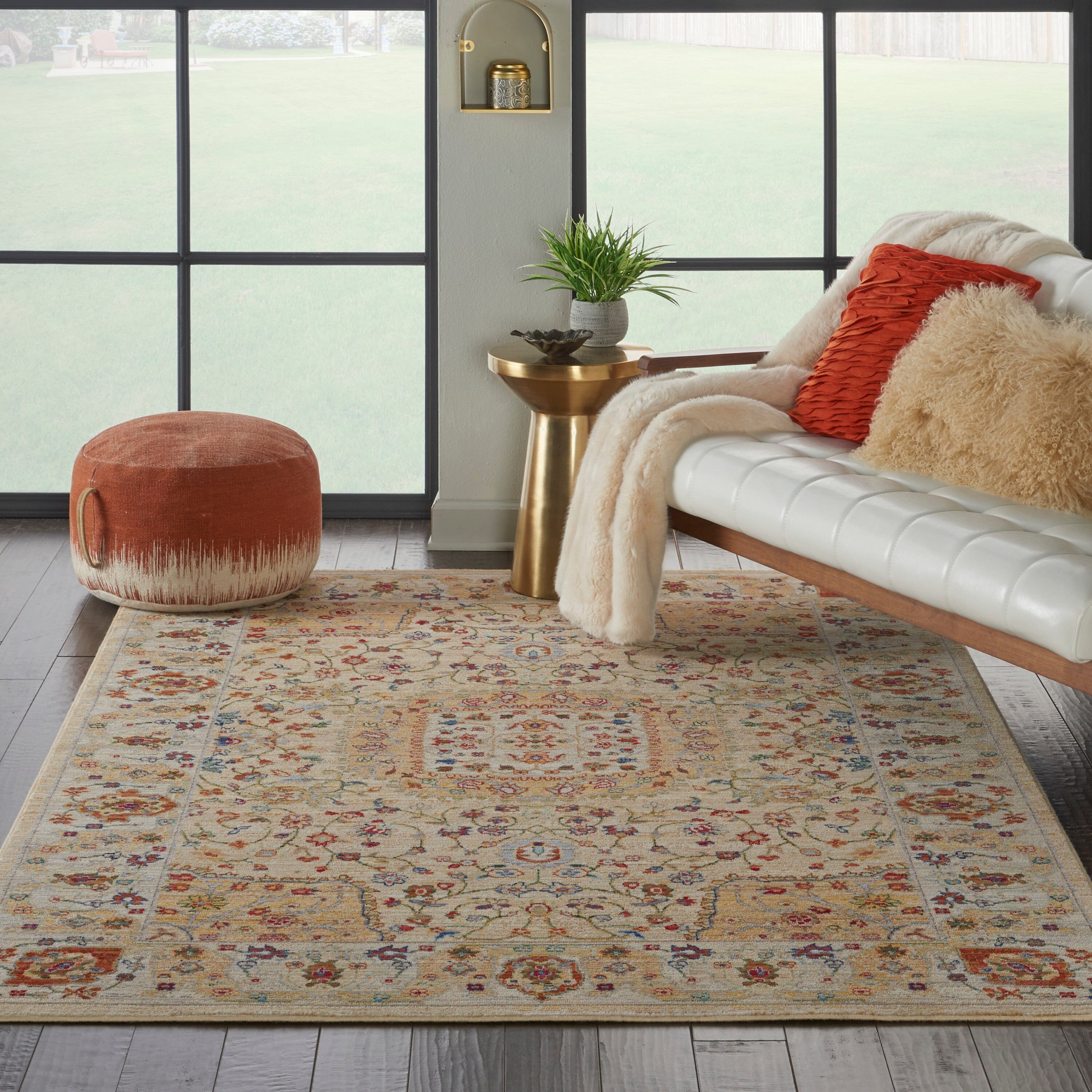 Nourison Majestic 5'6" x 8' Sand Farmhouse Indoor Rug Rug Nourison