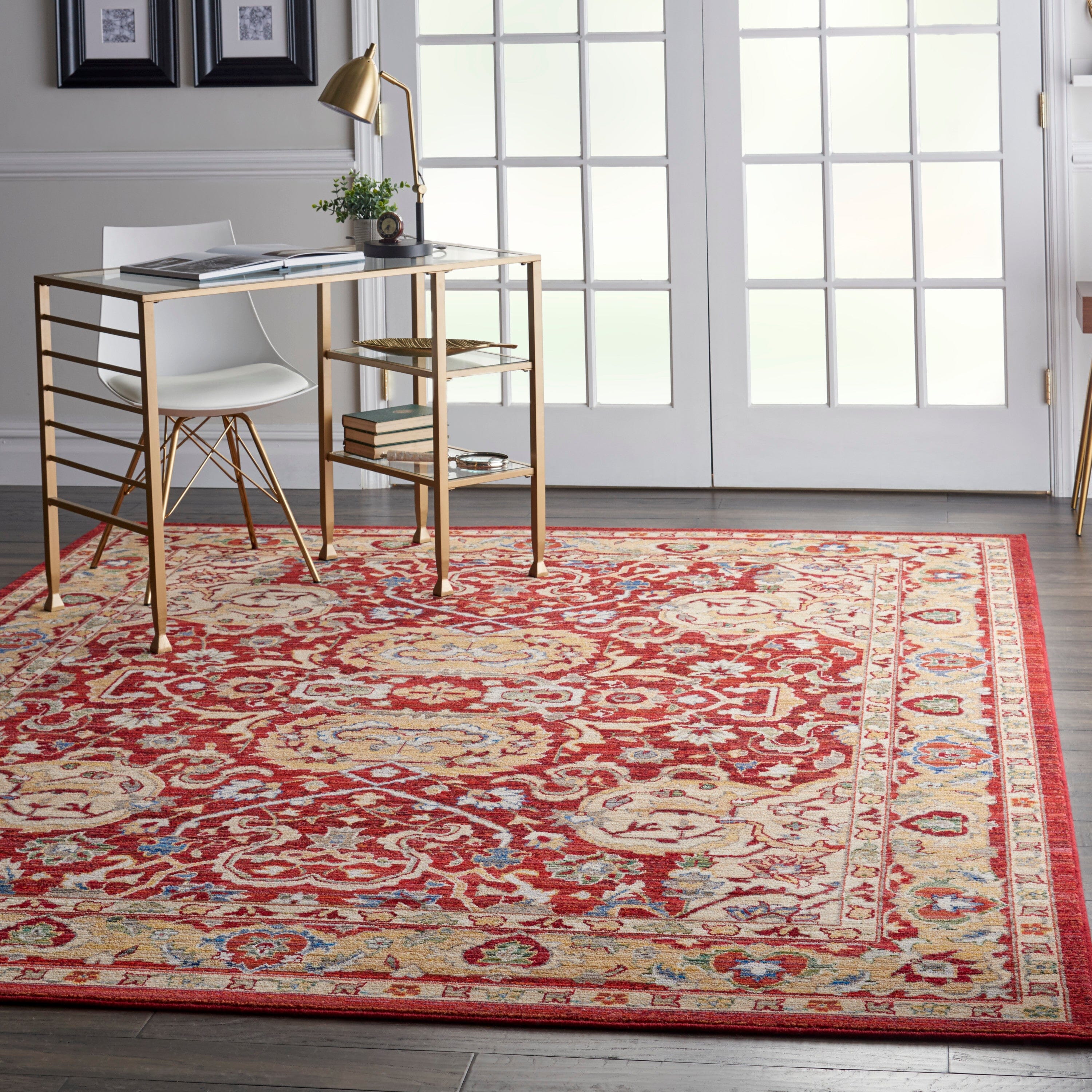 Nourison Majestic 7'9" x 9'9" Red Traditional Indoor Rug Rug Nourison