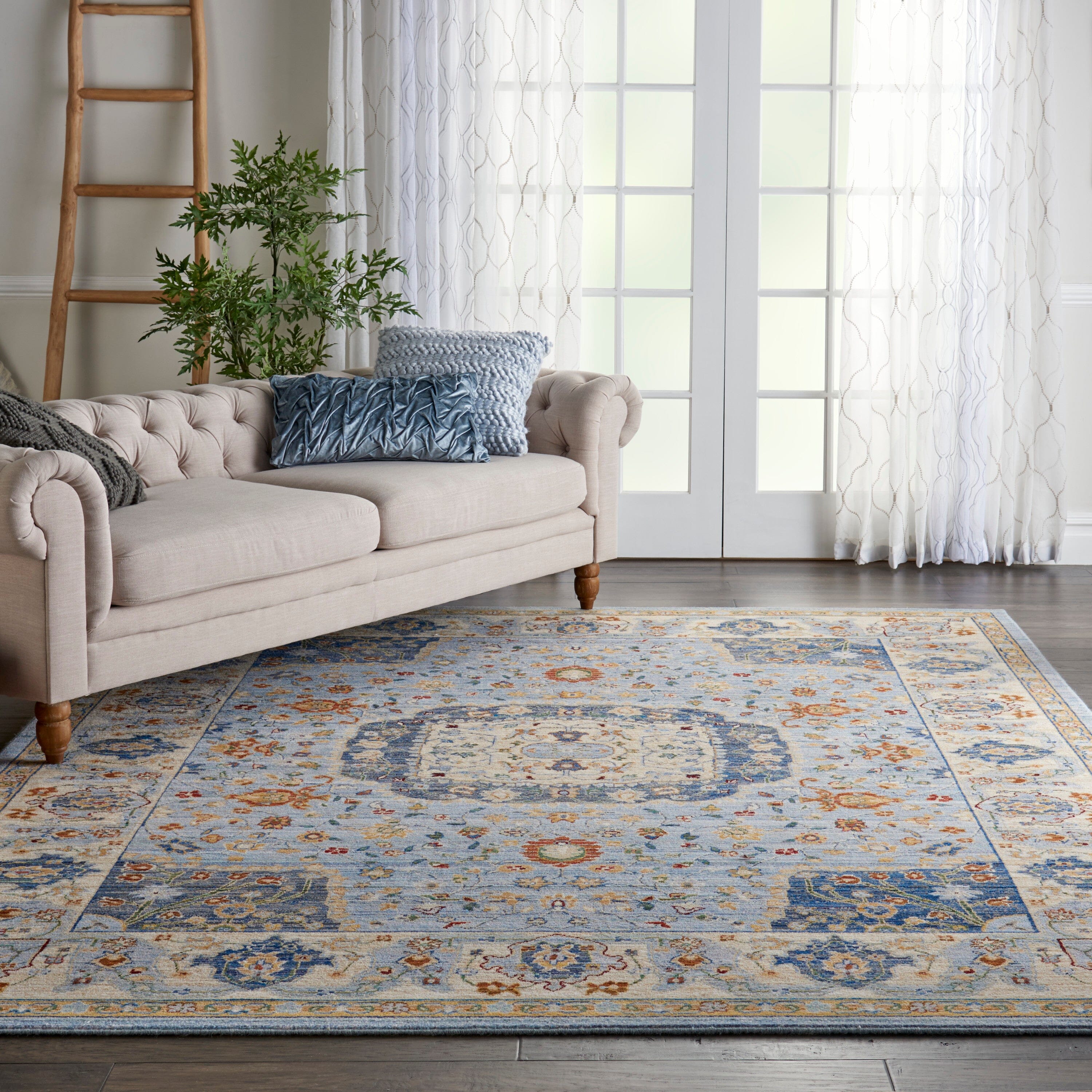 Nourison Majestic 8'6" x 11'6" Light Blue Farmhouse Indoor Rug Rug Nourison