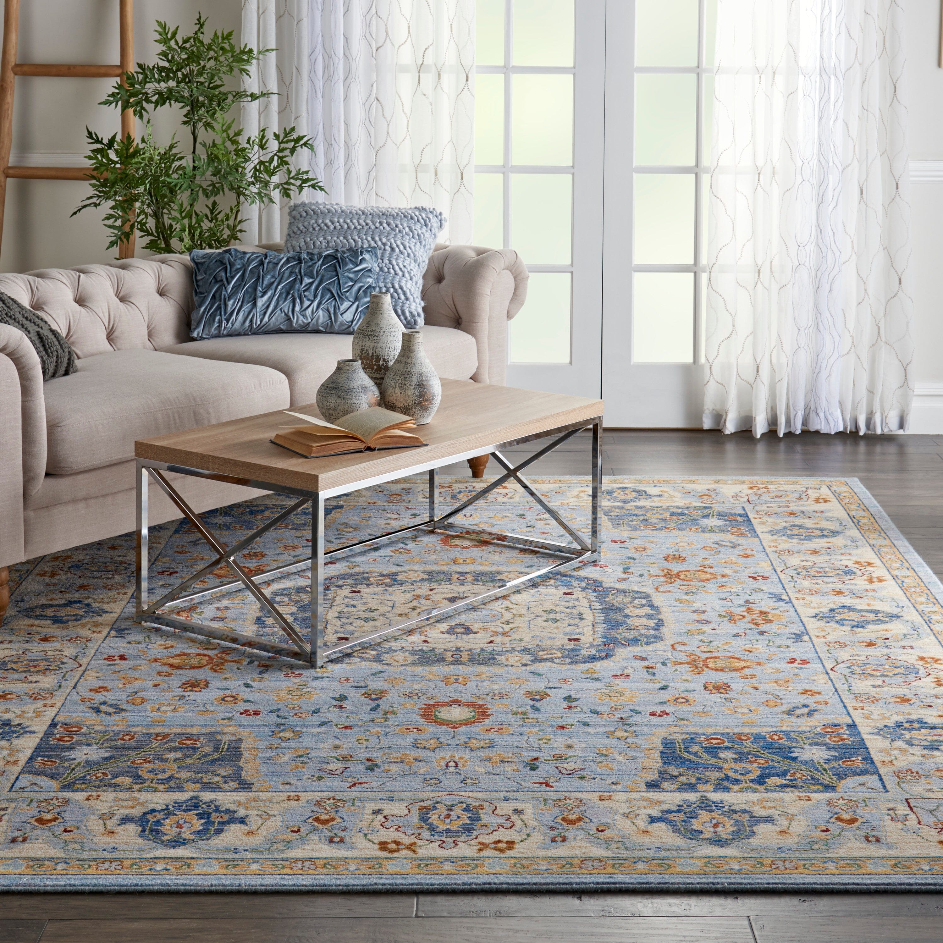 Nourison Majestic 8'6" x 11'6" Light Blue Farmhouse Indoor Rug Rug Nourison