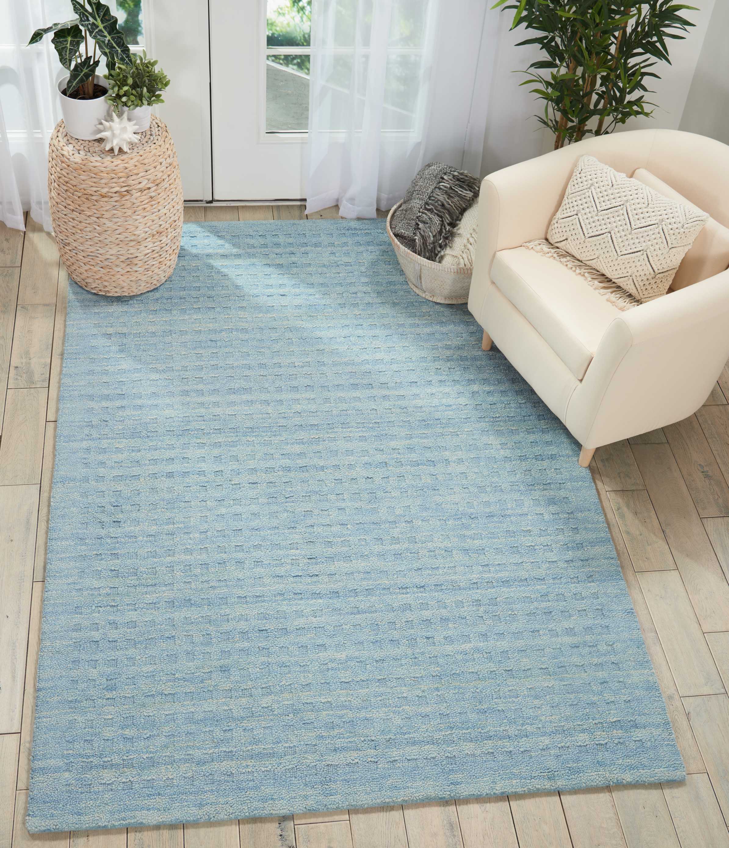 Nourison Marana 3'9" x 5'9" Sky Blue Contemporary Indoor Rug Rug Nourison