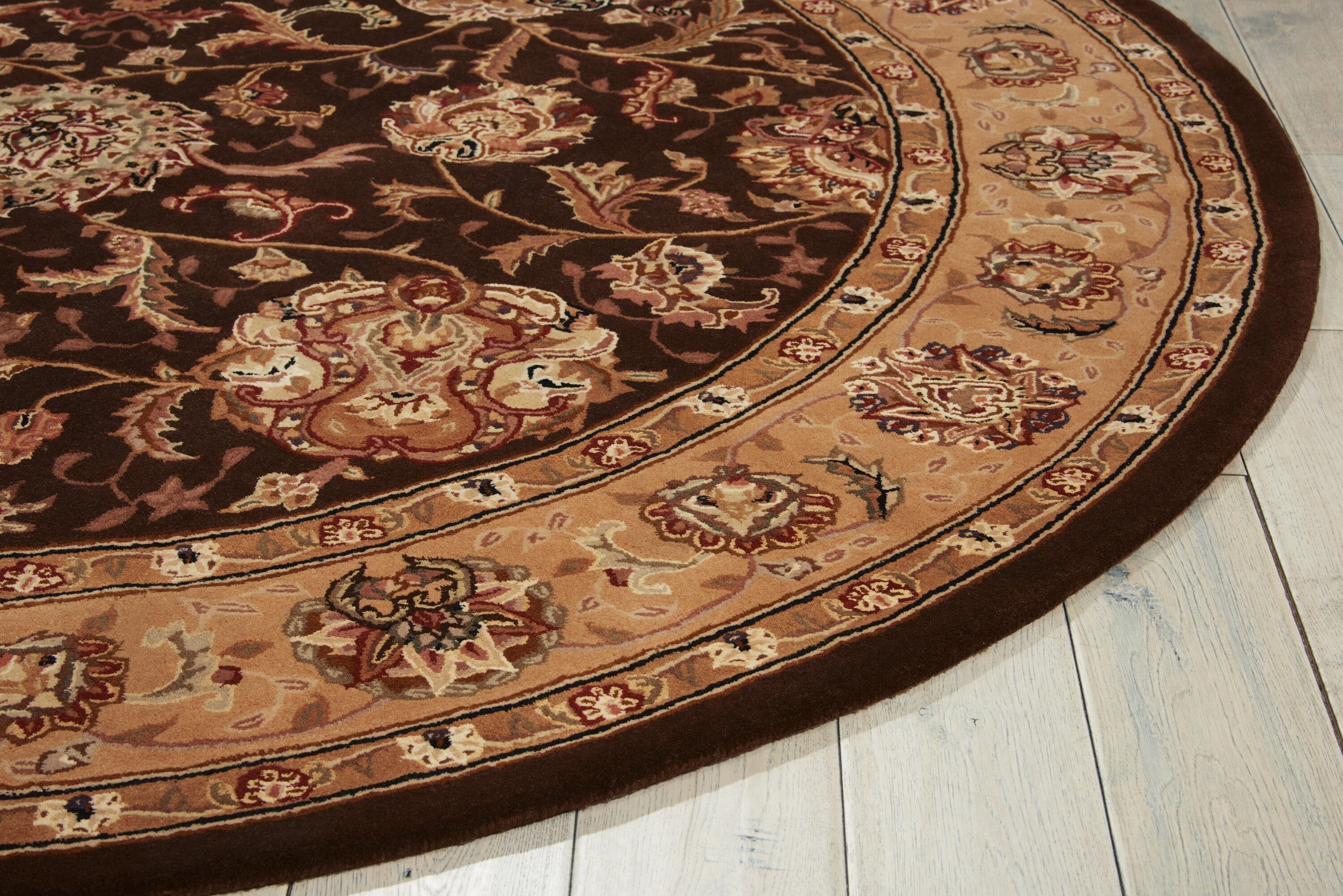 Nourison Nourison 2000 6' x Round Brown Traditional Indoor Rug Rug Nourison