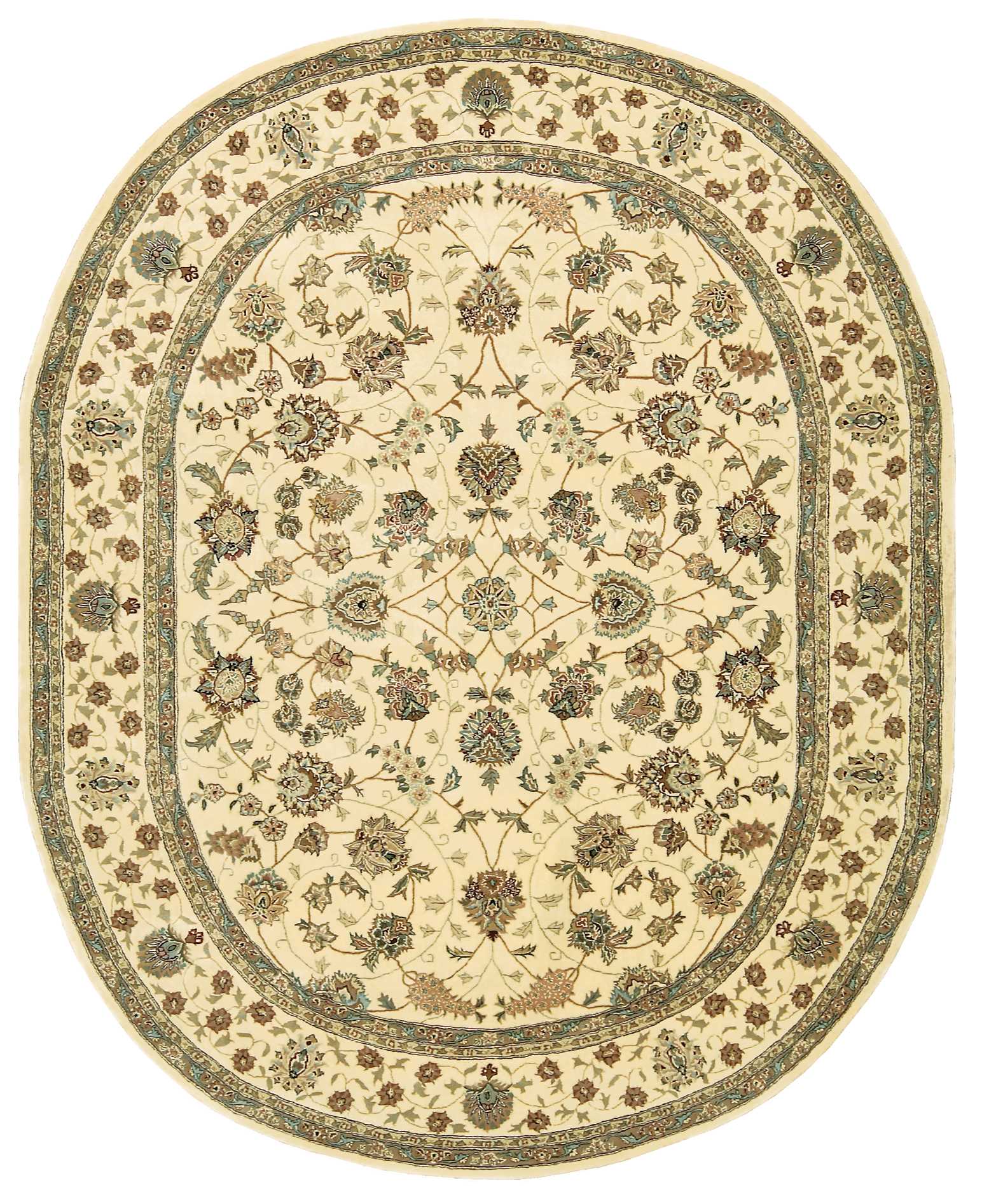 Nourison Nourison 2000 7'6" x 9'6" Oval Ivory Traditional Indoor Rug Rug Nourison