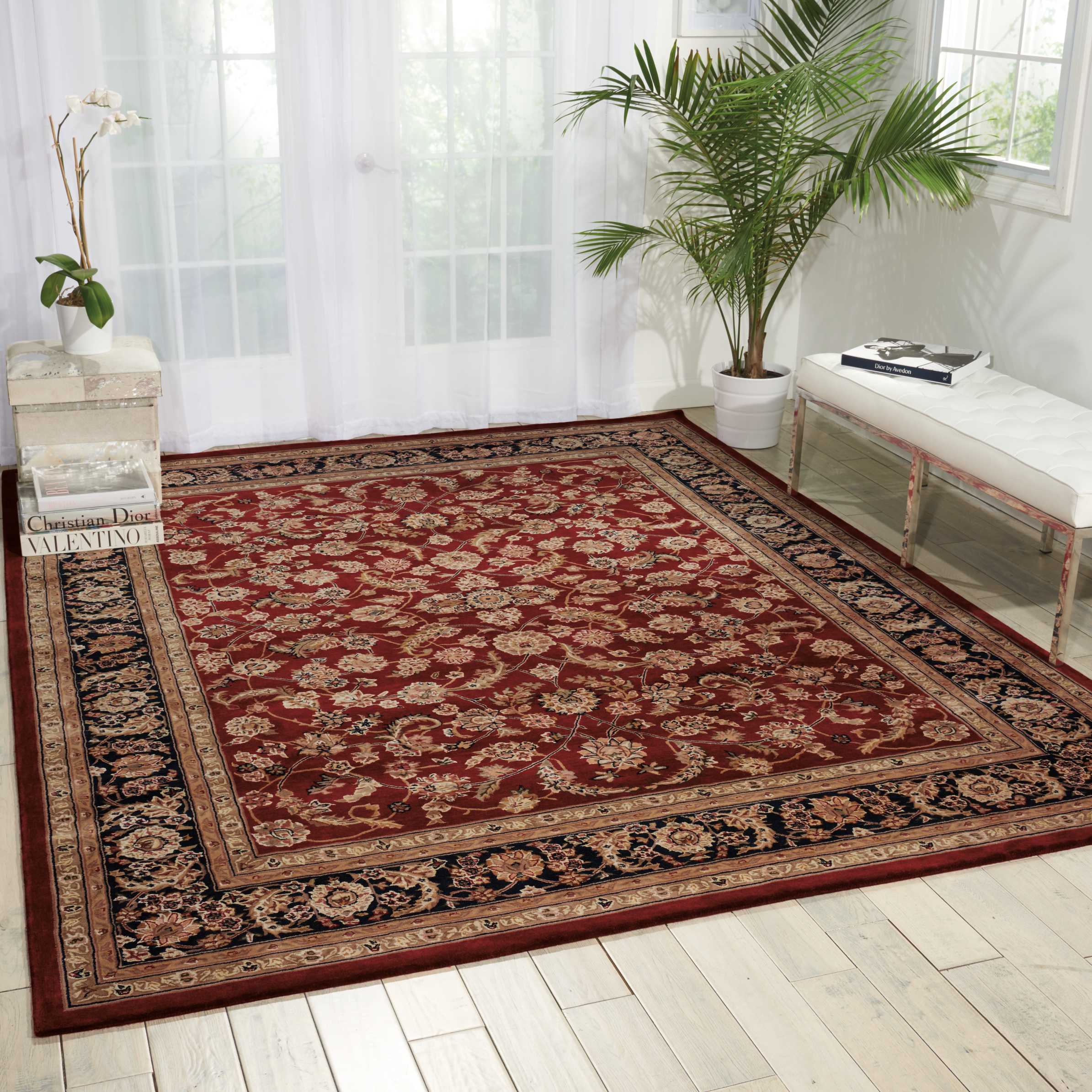 Nourison Nourison 2000 9'9" x 13'9" Burgundy Traditional Indoor Rug Rug Nourison