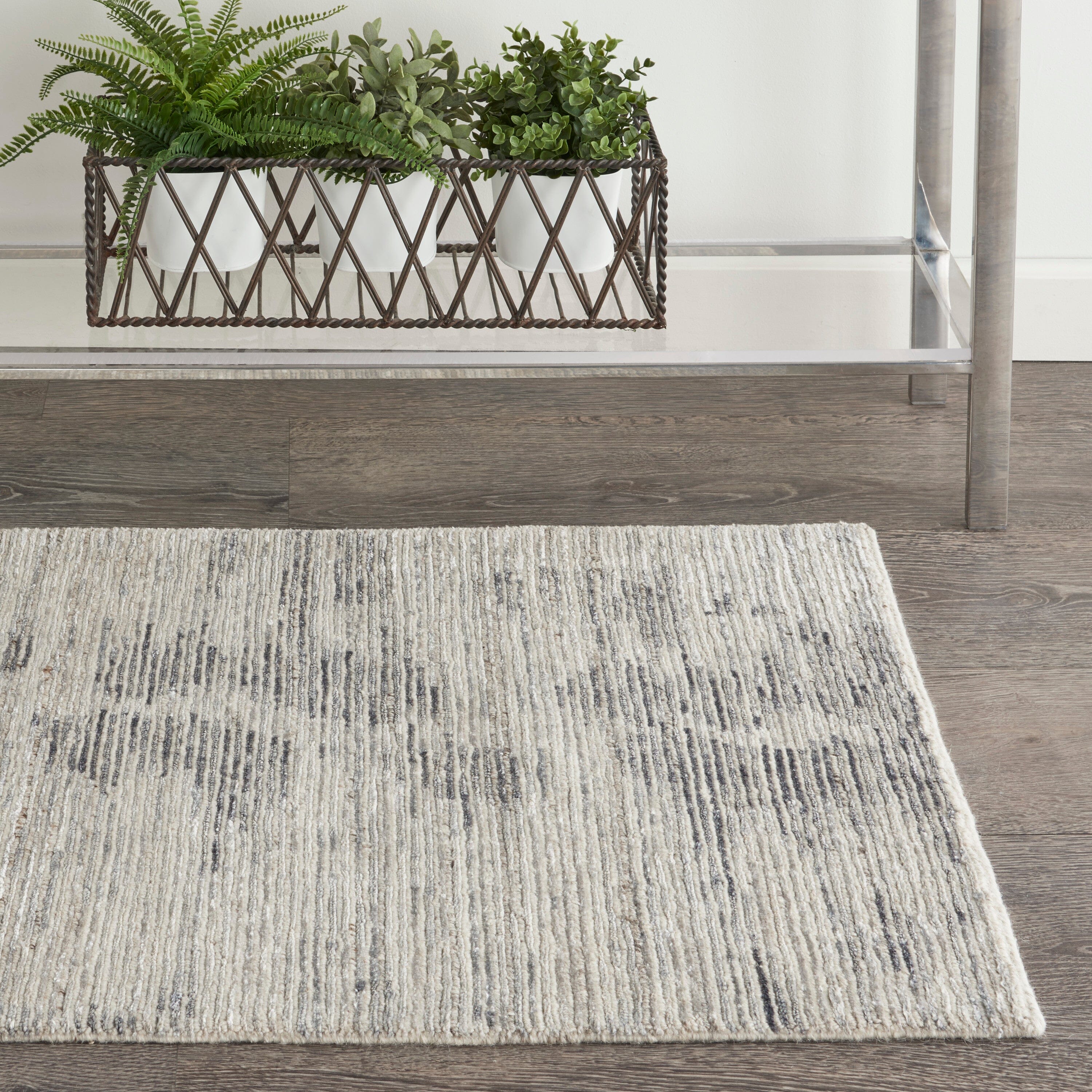 Nourison Ocean 2' x 3' Cream/Charcoal Modern Indoor Rug Rug Nourison