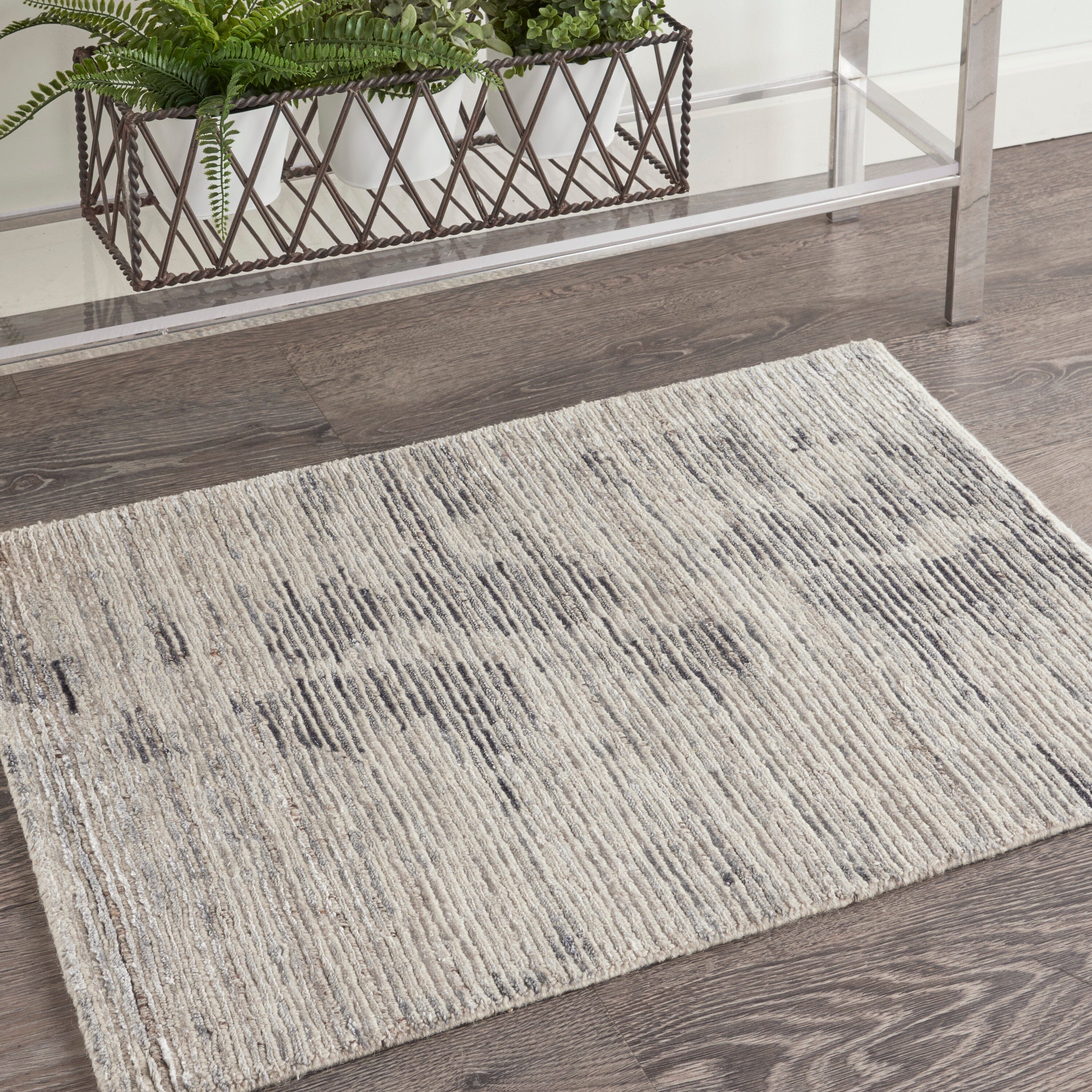 Nourison Ocean 2' x 3' Cream/Charcoal Modern Indoor Rug Rug Nourison