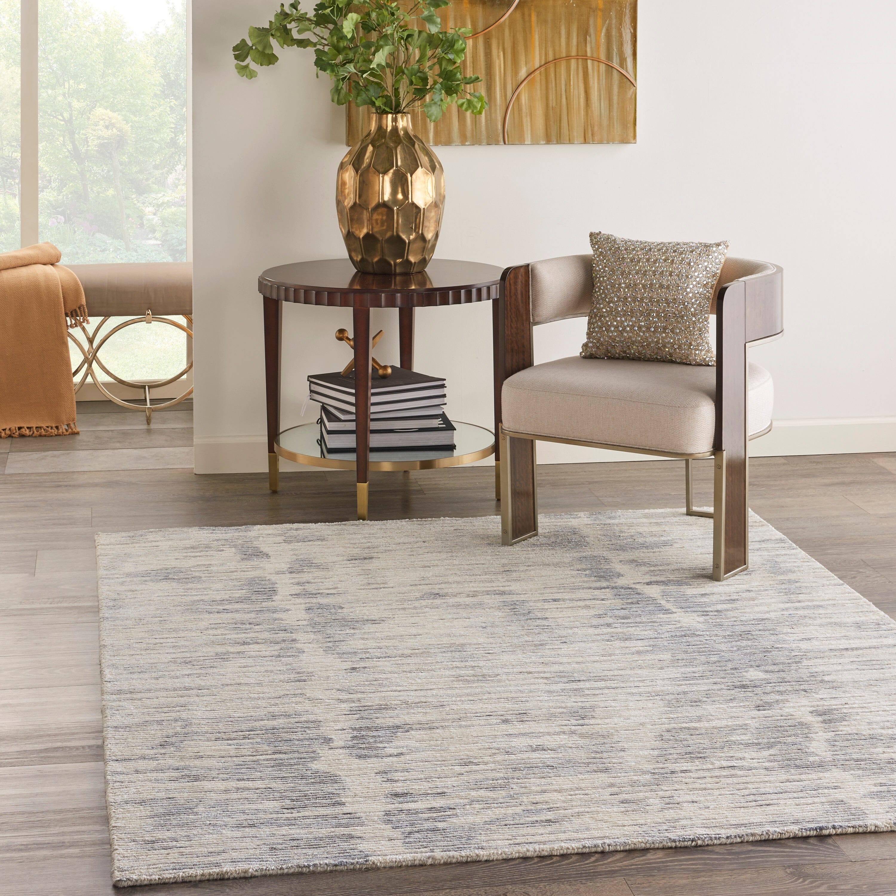 Nourison Ocean 5'6" x 7'5" Ivory/Slate Modern Indoor Rug Rug Nourison