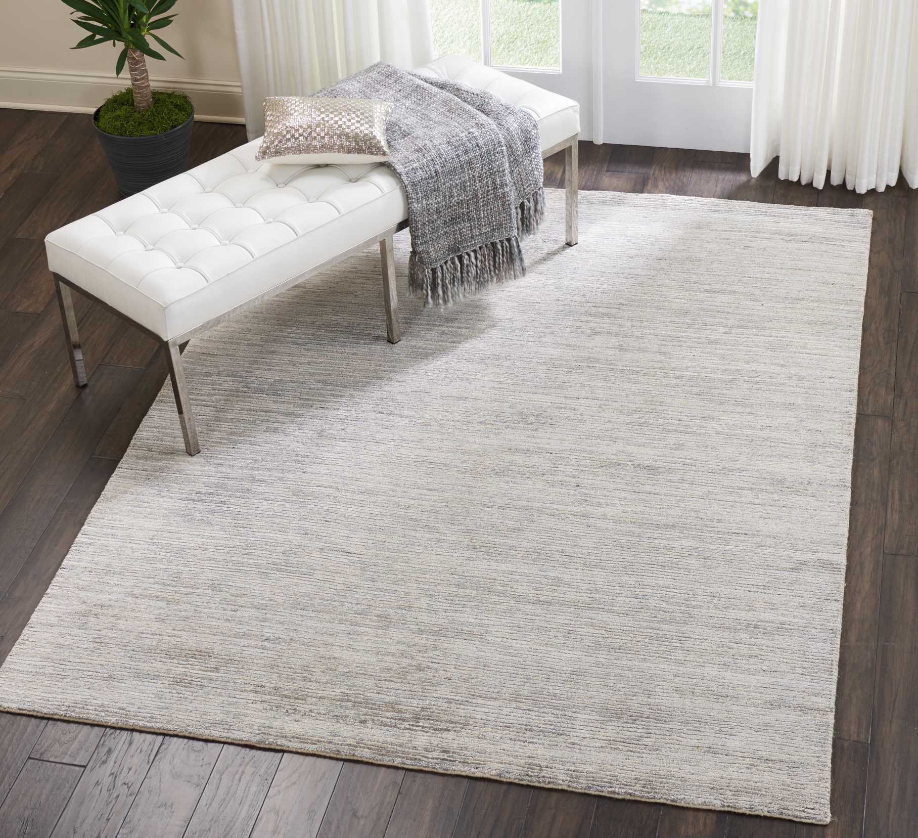 Nourison Ocean 5'6" x 7'5" Mist Modern Indoor Rug Rug Nourison