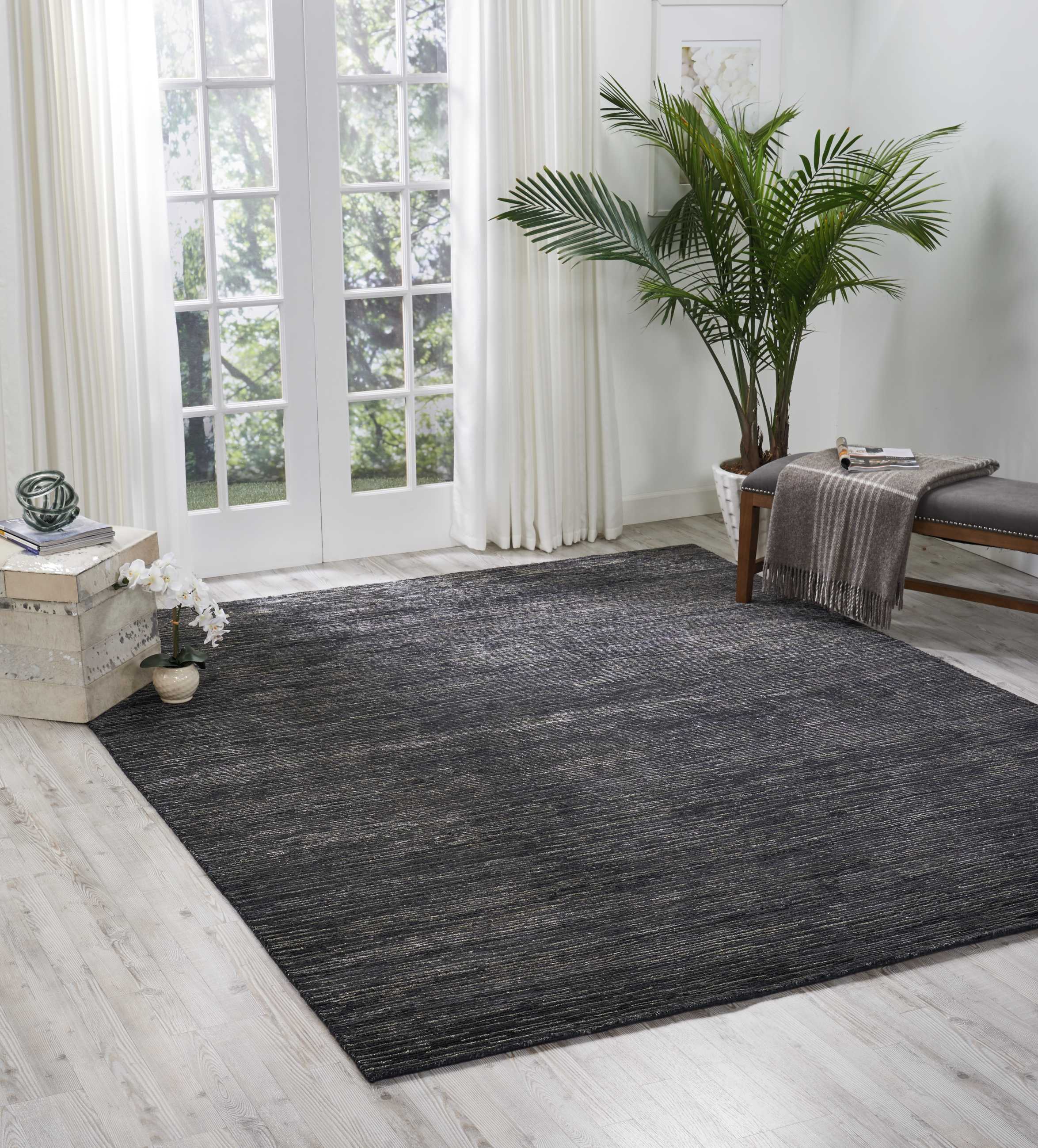 Nourison Ocean 5'6" x 7'5" Onyx Modern Indoor Rug Rug Nourison