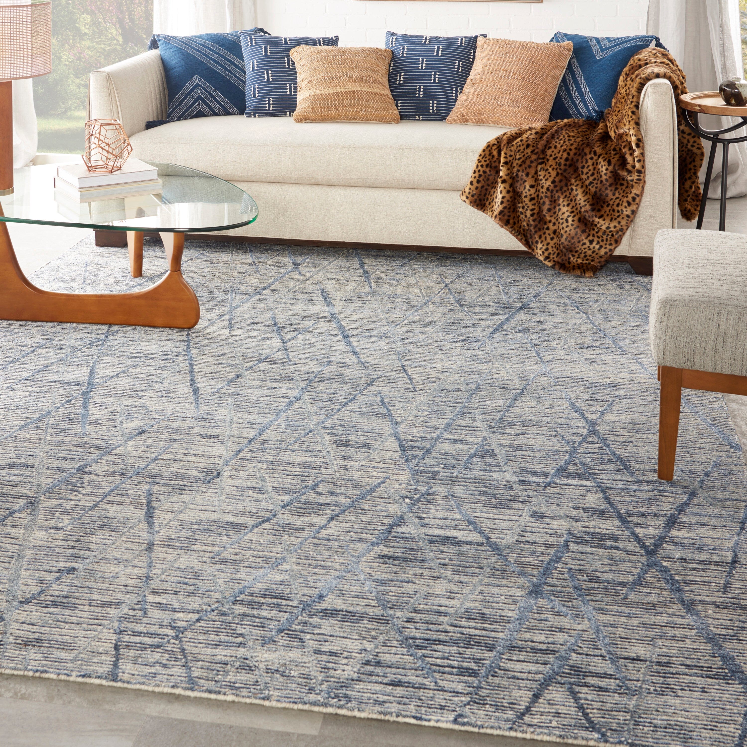 Nourison Ocean 7'9" x 9'9" Indigo Modern Indoor Rug Rug Nourison