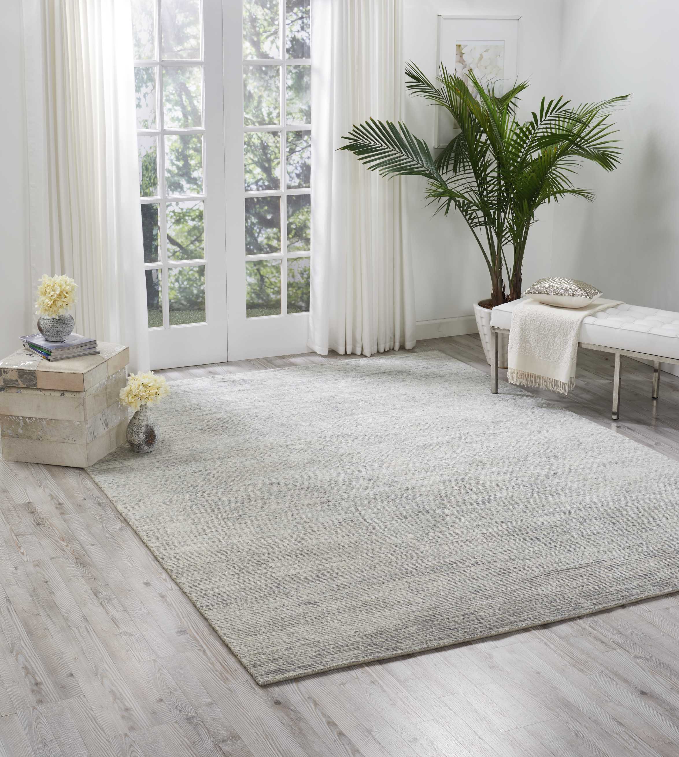 Nourison Ocean 8'6" x 11'6" Mist Modern Indoor Rug Rug Nourison