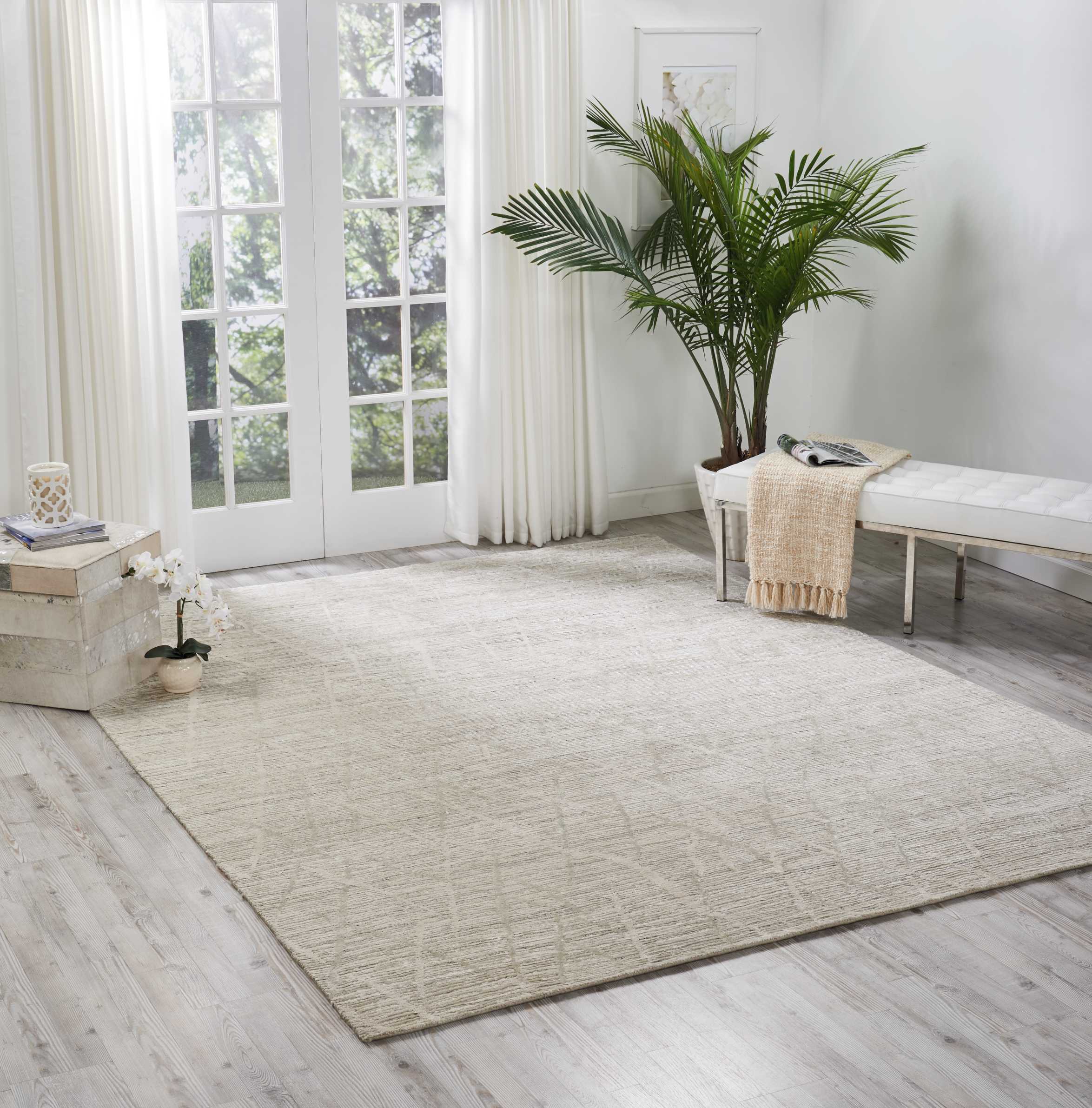 Nourison Ocean 8'6" x 11'6" Pearl Modern Indoor Rug Rug Nourison