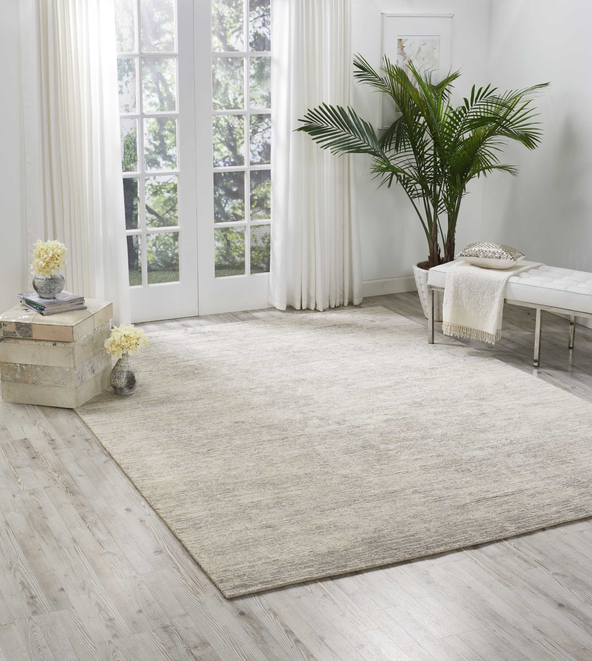 Nourison Ocean 9'9" x 13'9" Mist Modern Indoor Rug Rug Nourison