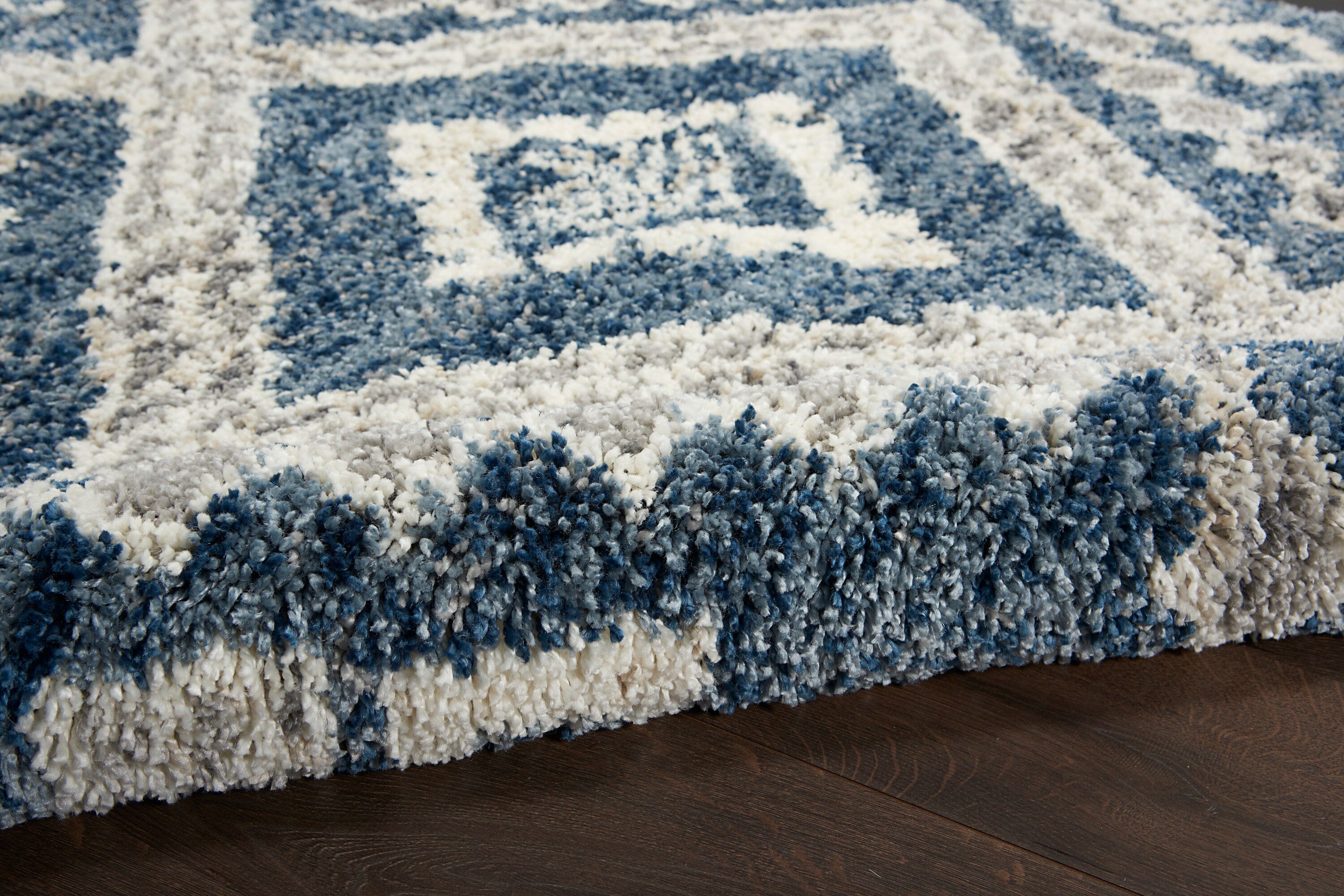 Nourison Oslo Shag 4' x 6' Denim Blue Shag Indoor Rug Rug Nourison