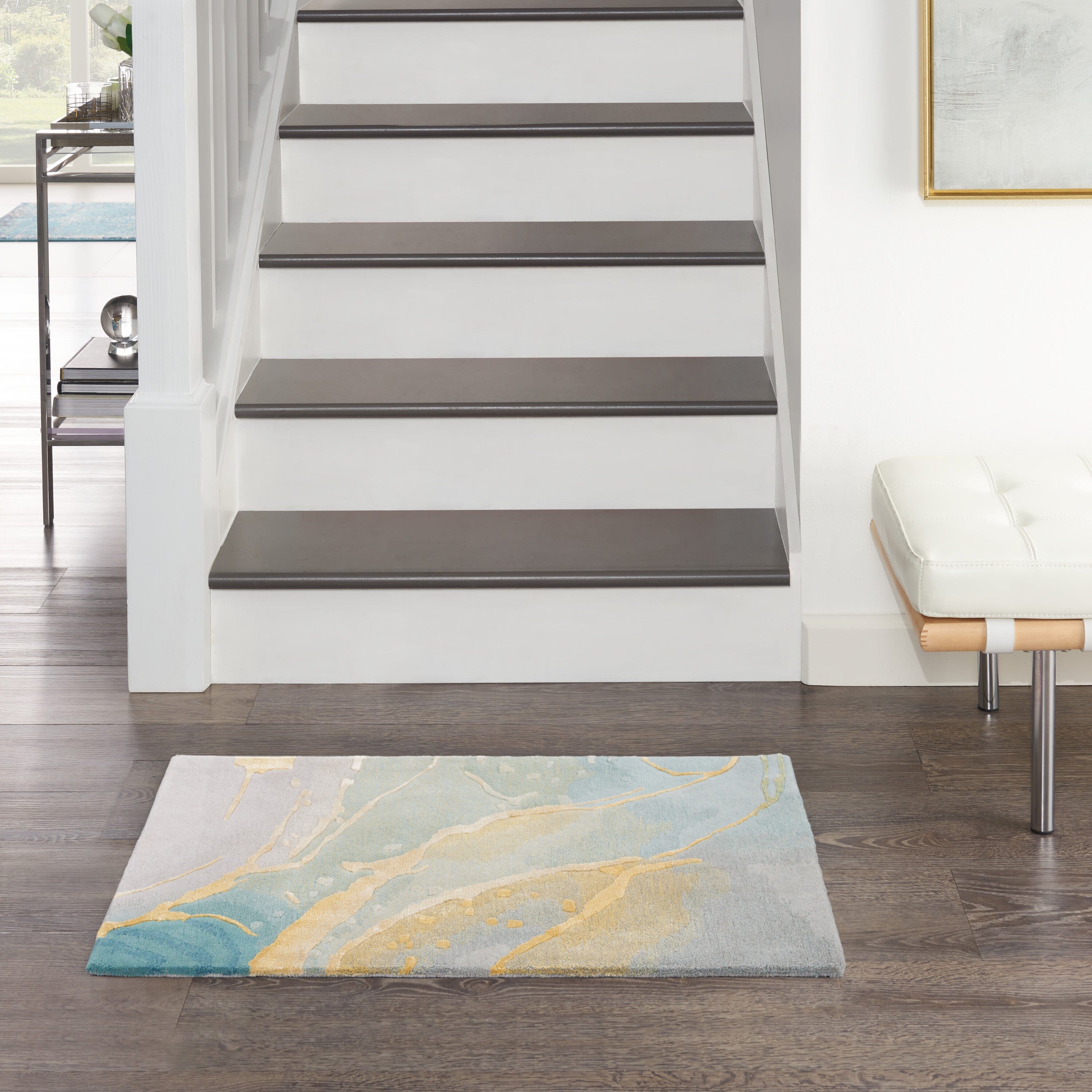 Nourison Prismatic 2' x 3' Grey/Seafoam Modern Indoor Rug Rug Nourison