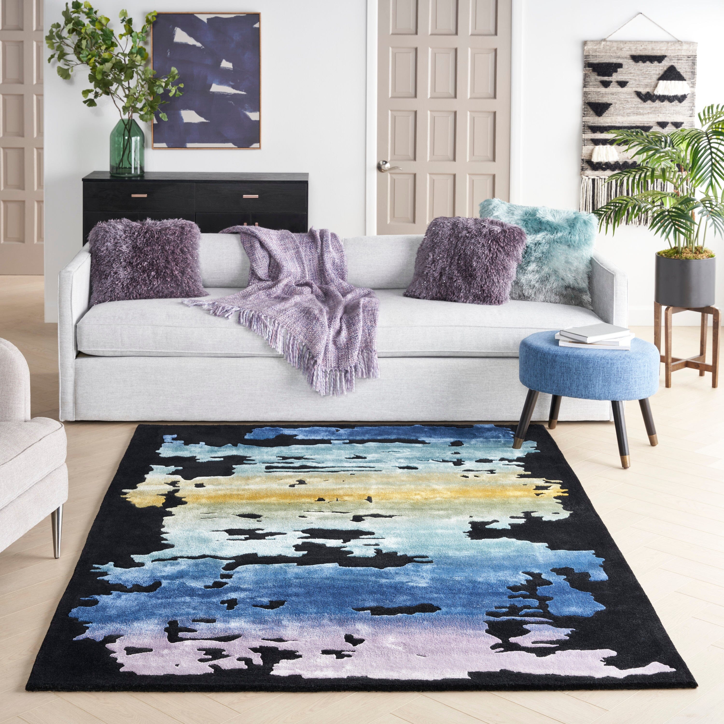 Nourison Prismatic 3'9" x 5'9" Black/Multi Modern Indoor Rug Rug Nourison