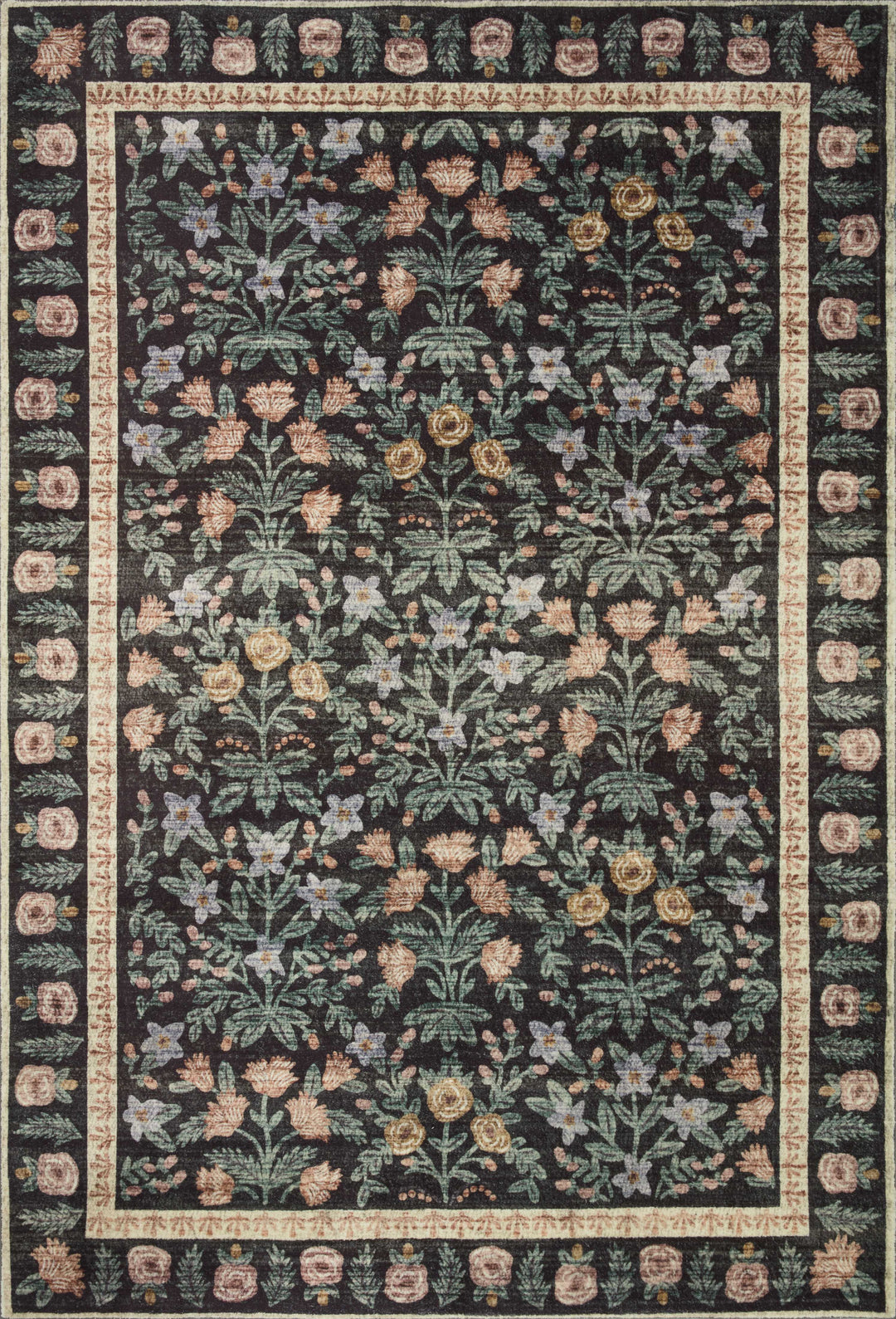 Rifle Paper Co. x Loloi Eden Rug | Mughal Garden Black | Huck & Peck