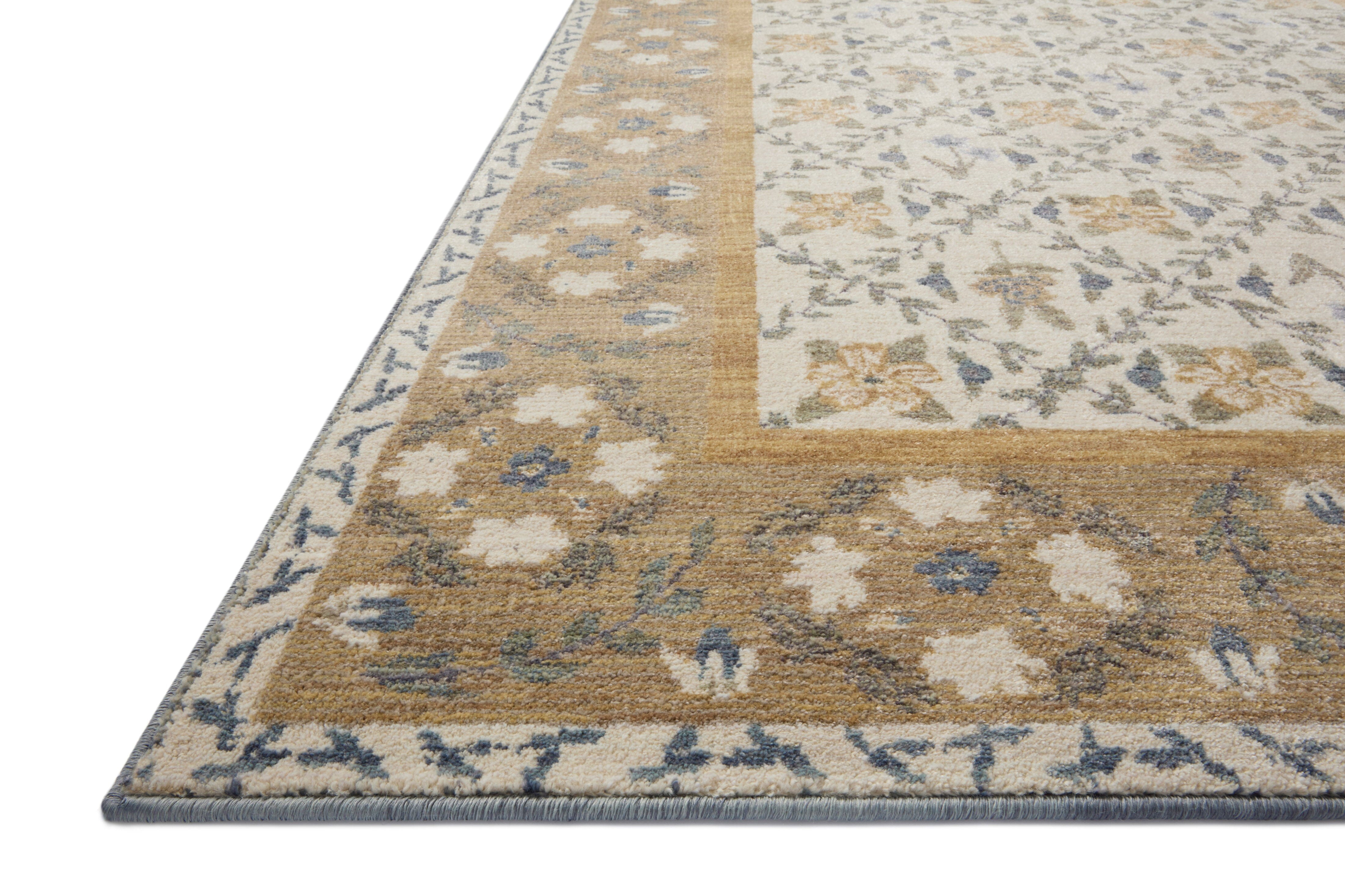 マ*ラ様 【希少】AURALEE 16ss Finx DoubleCloth H Rifle Paper Co. x Loloi Fiore Rug | Belvedere Gold | Huck & Peck