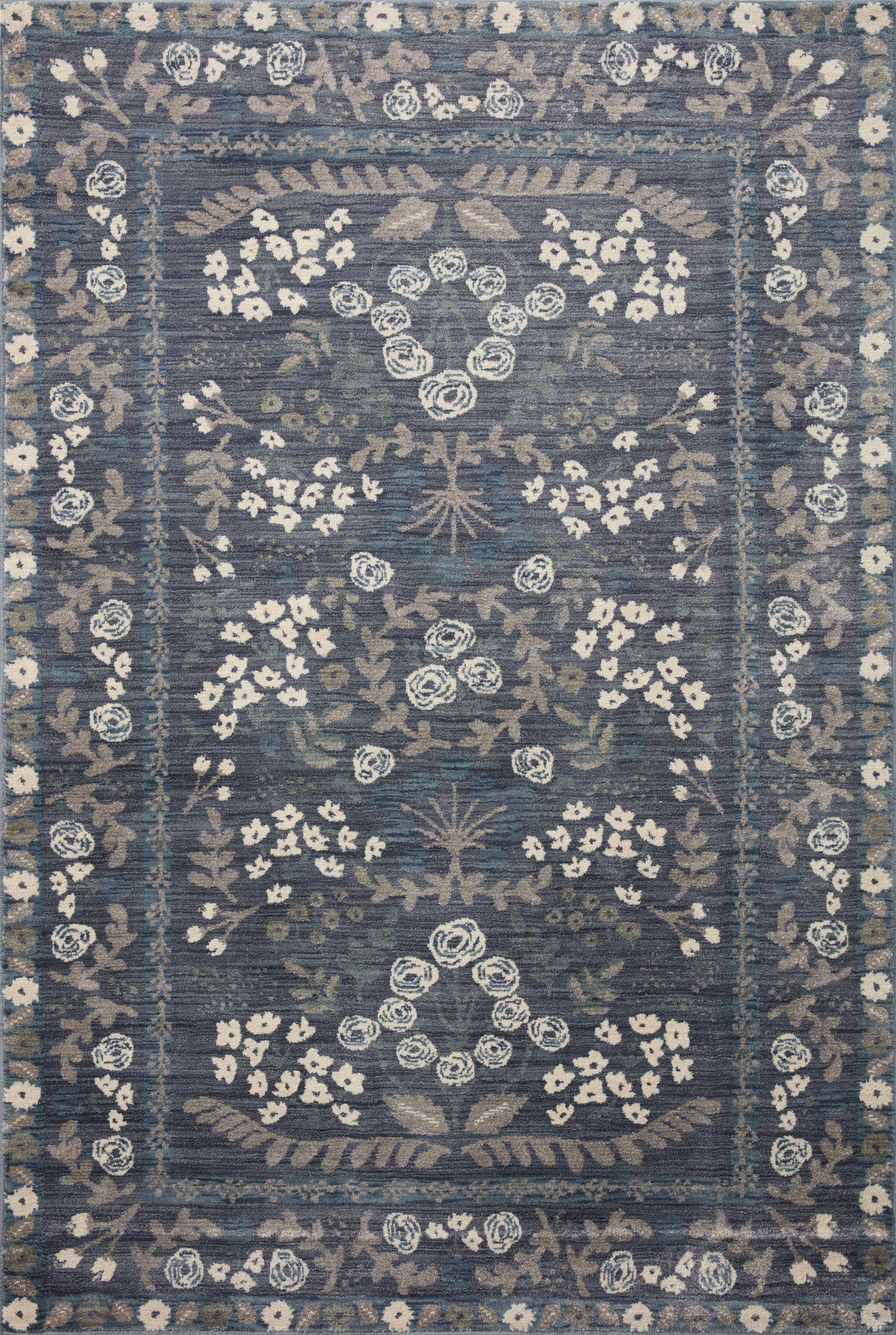 Rifle Paper Co. x Loloi Fiore Rug | Florence Navy Grey | Huck & Peck