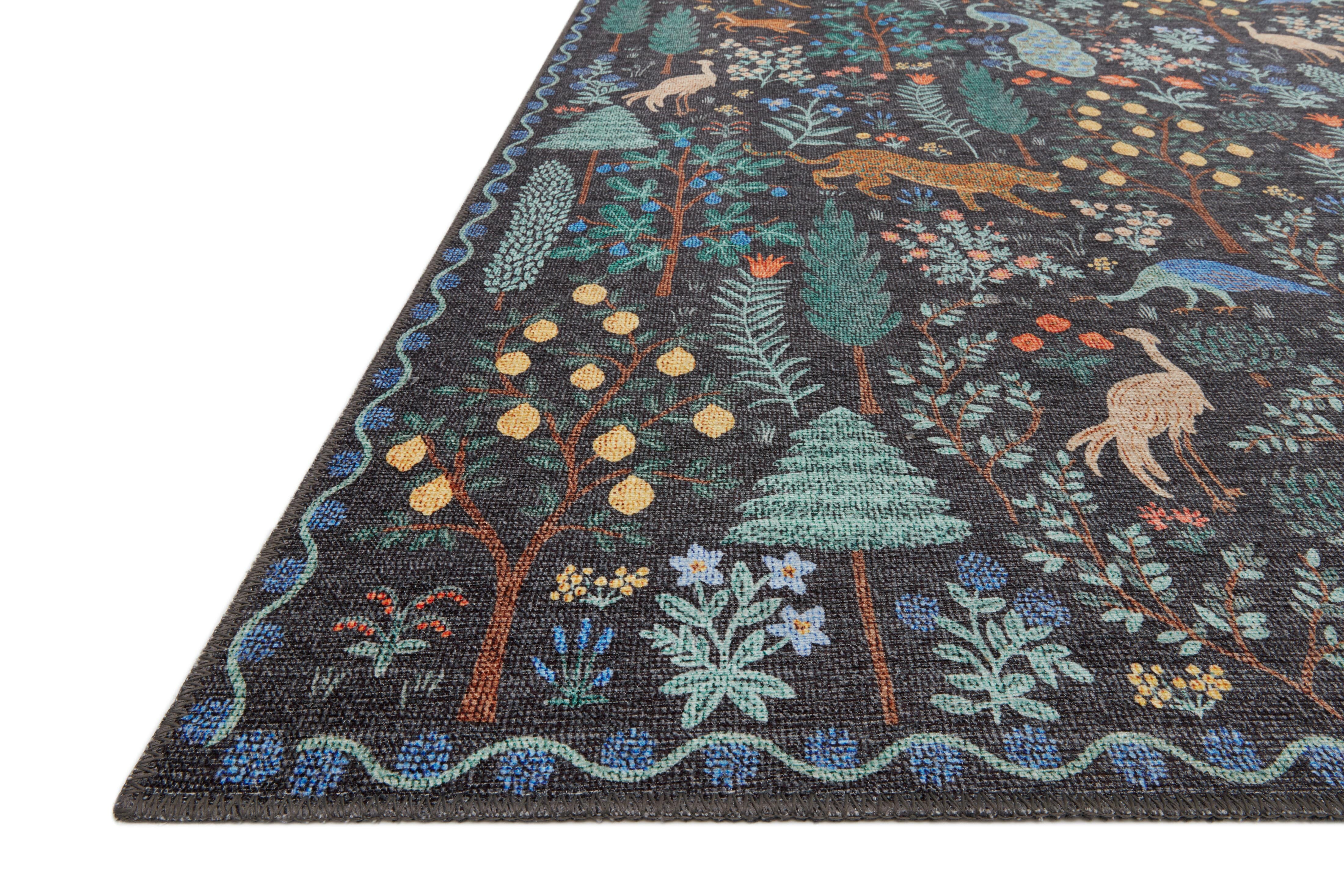 Rifle Paper Co. x Loloi Menagerie Rug | Menagerie Forest Black