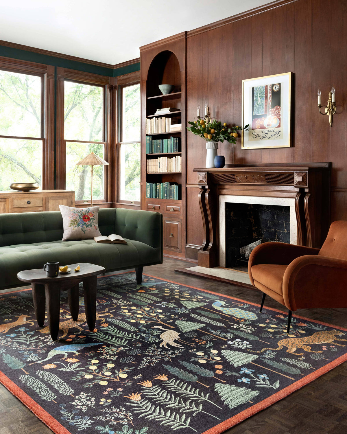 Rifle Paper Co. x Loloi Menagerie Rug | Les Fauves Black | Huck & Peck