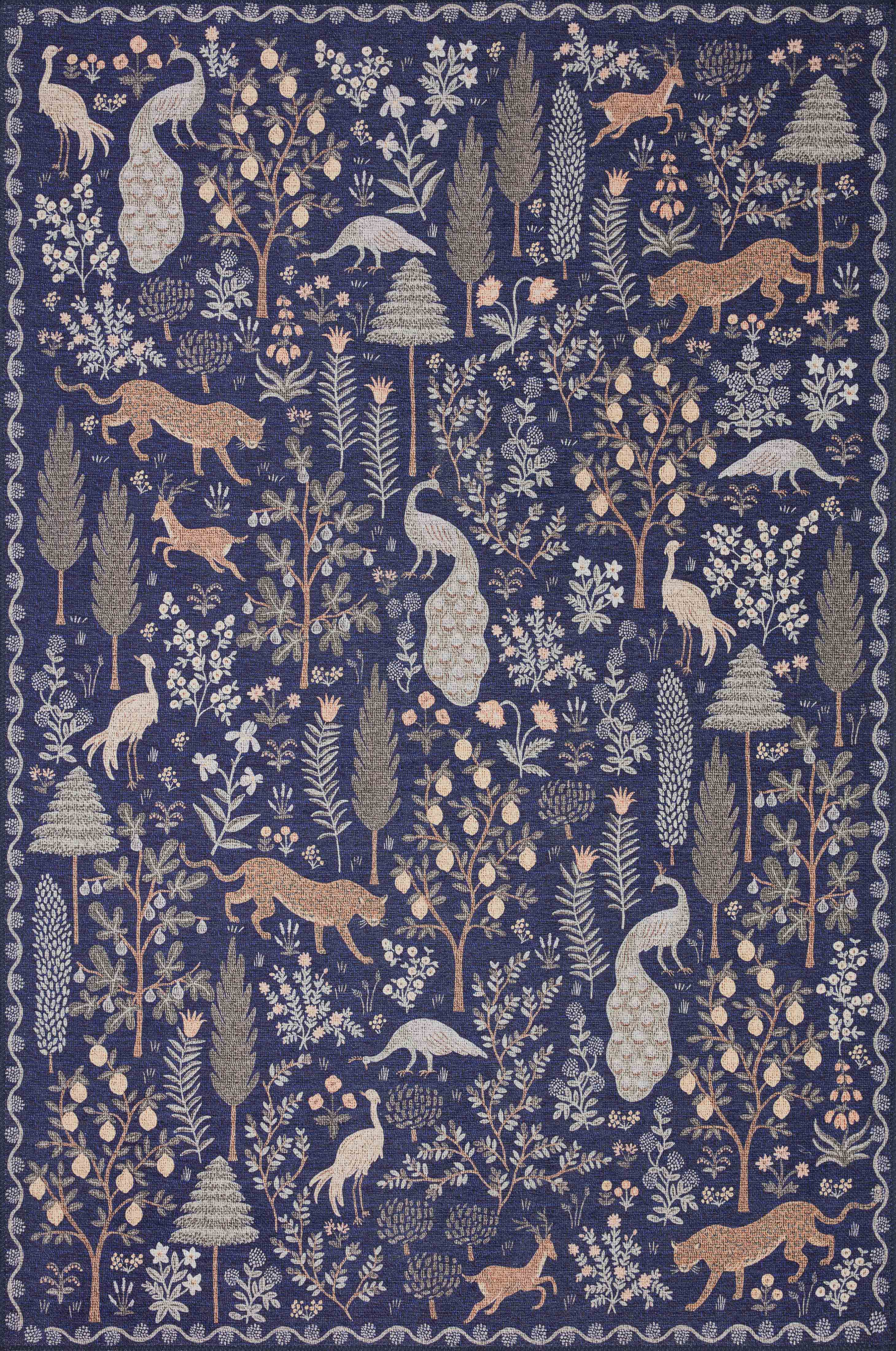 Rifle Paper Co. x Loloi Menagerie Rug | Navy Rifle Paper Co. x Loloi