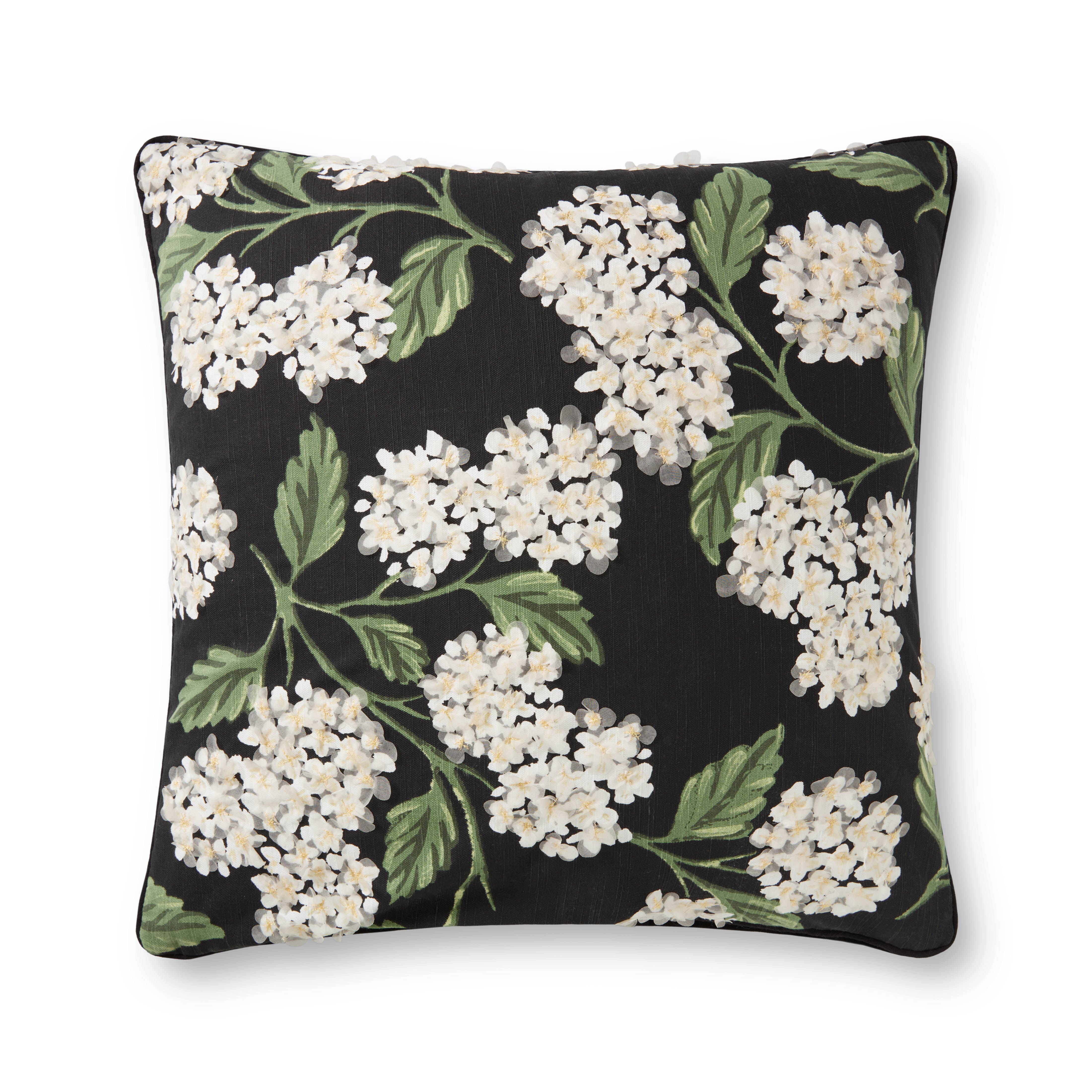 Rifle Paper Co. x Loloi Pillow | Hydrangea Black Rifle Paper Co. x Loloi