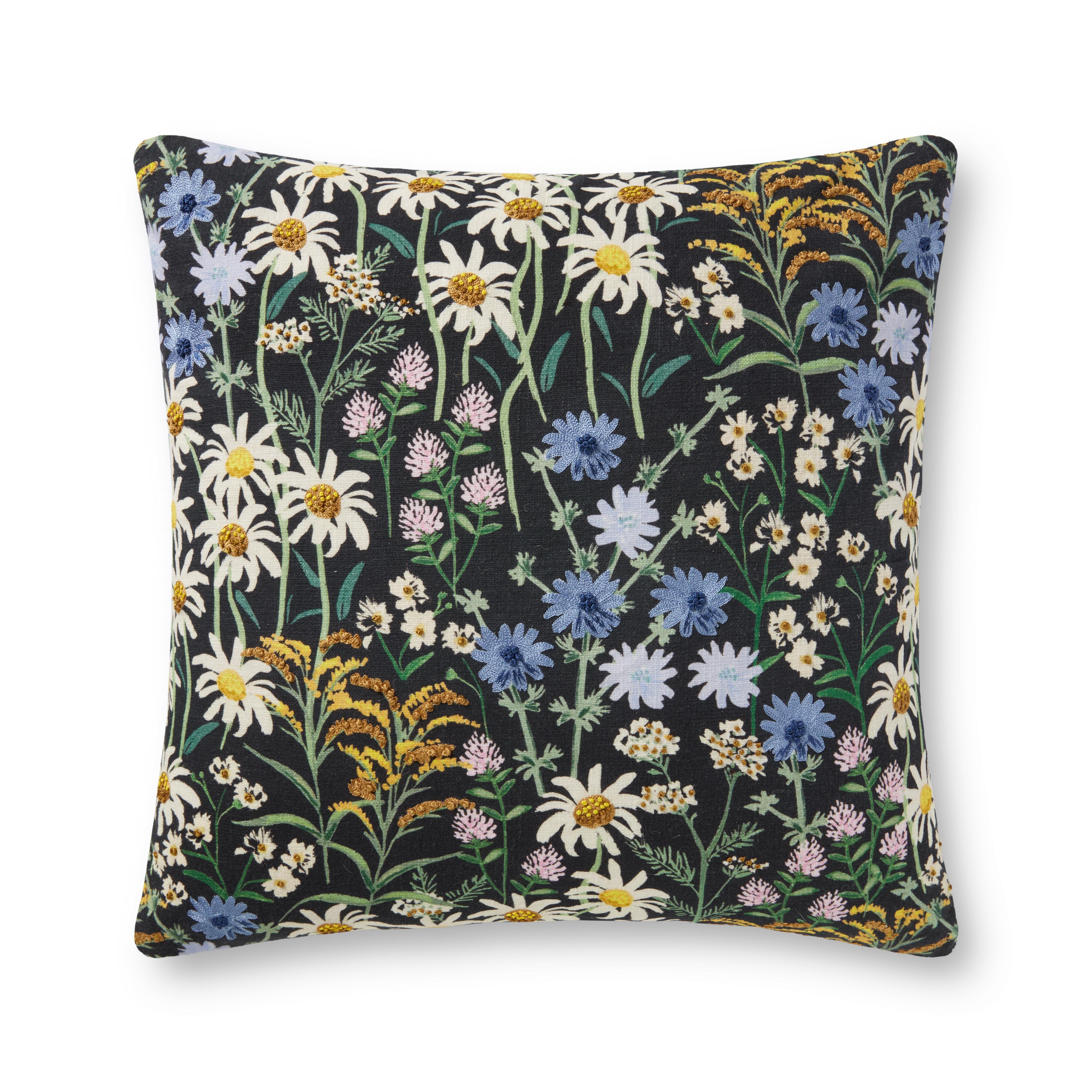 Rifle Paper Co. x Loloi Pillow | Wildflowers Black Rifle Paper Co. x Loloi