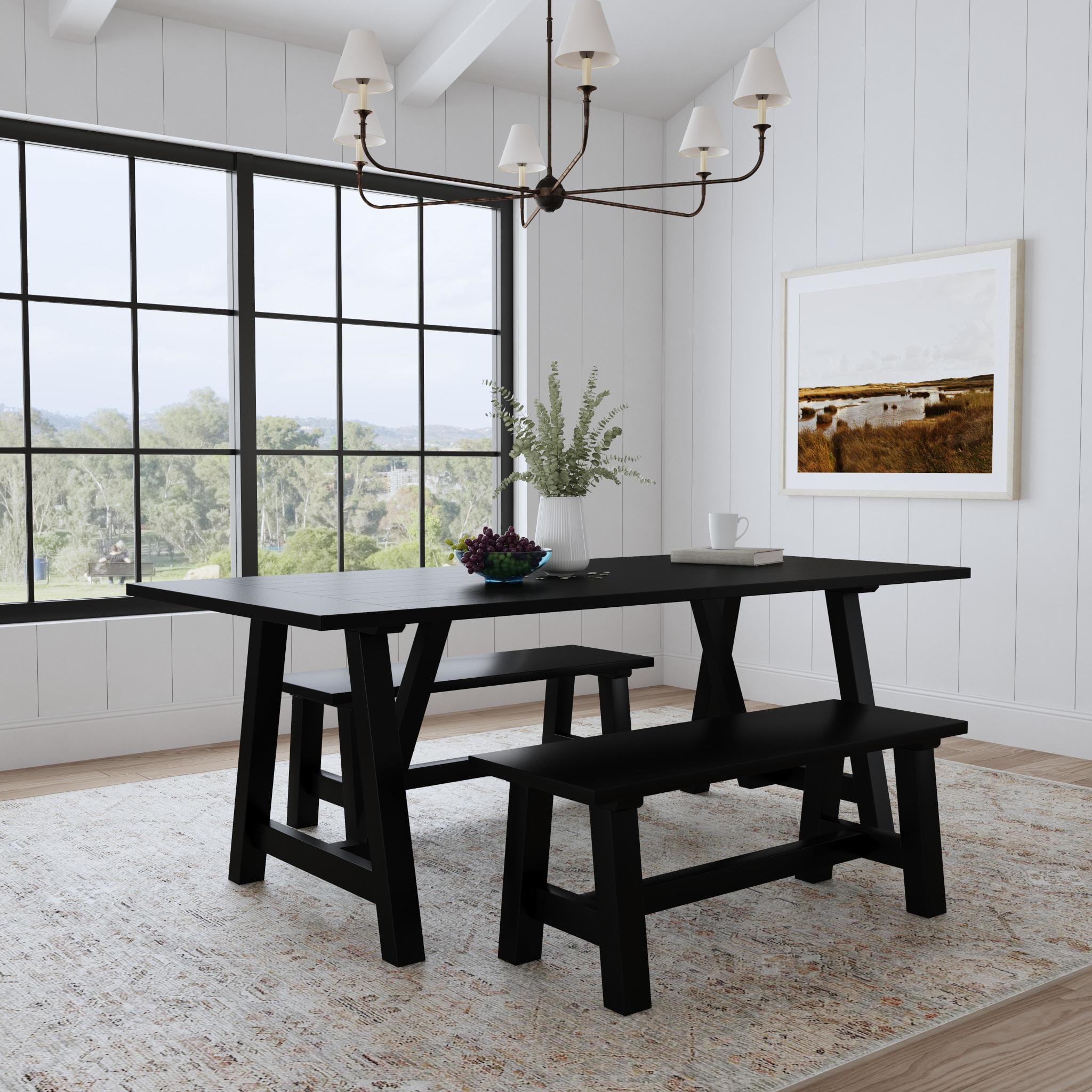 Rustic Farmhouse Dining Table By Trestle Dining Table Trestle