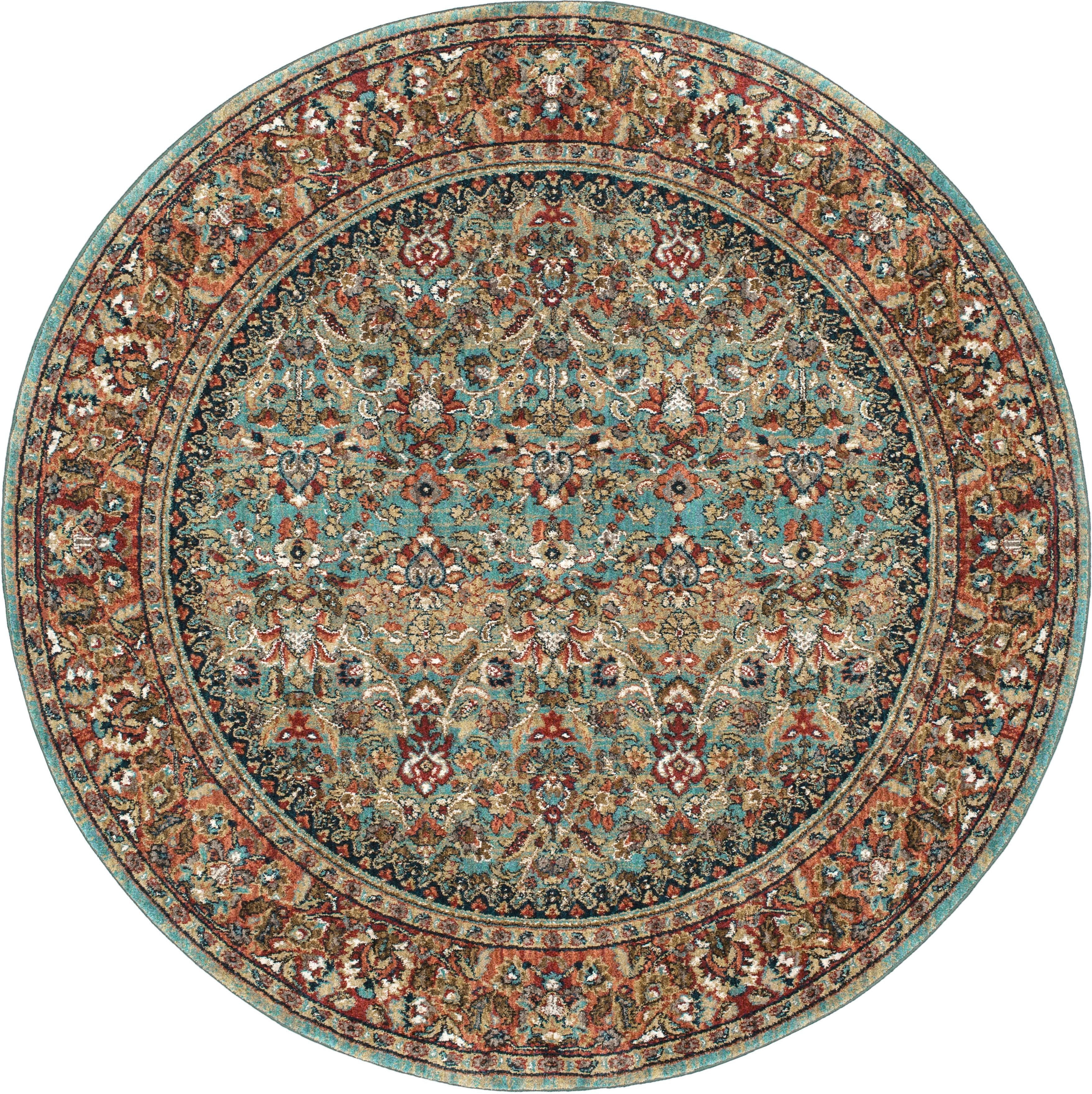 Tigris Aquamarine 8' Round Karastan Rugs